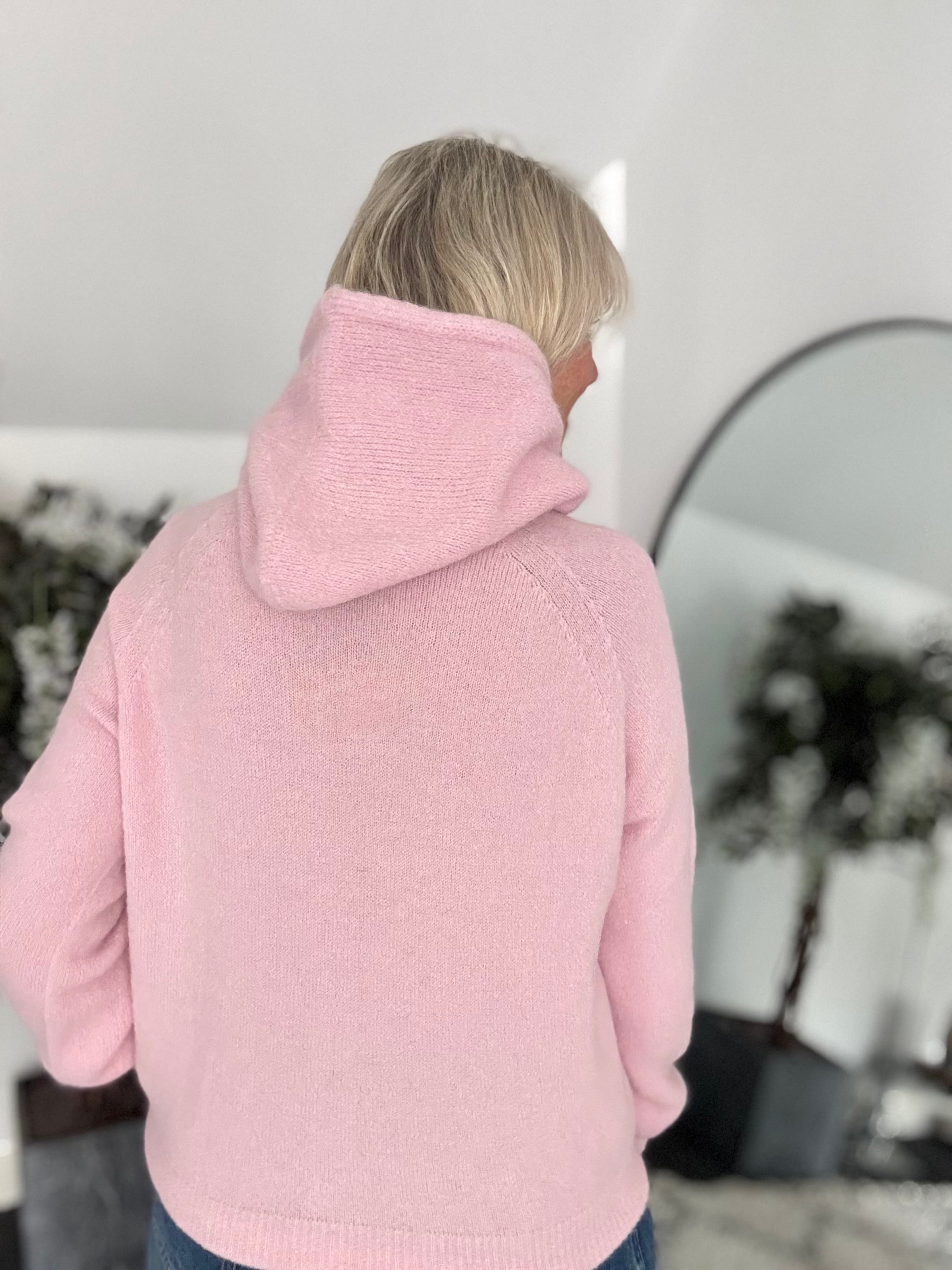 Hooded Alpaca Snood in Pink