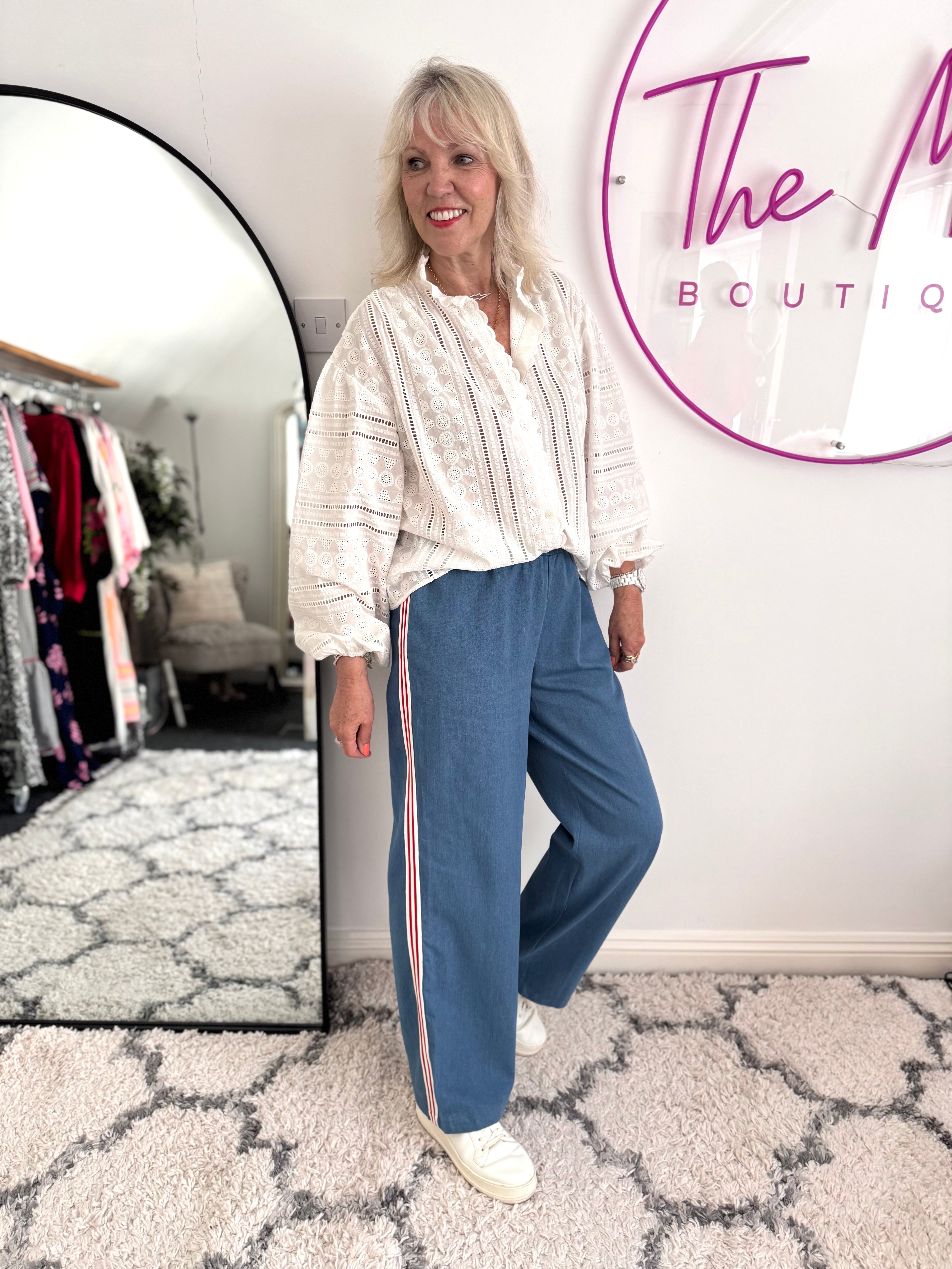 Broderie Anglaise Shirt in White