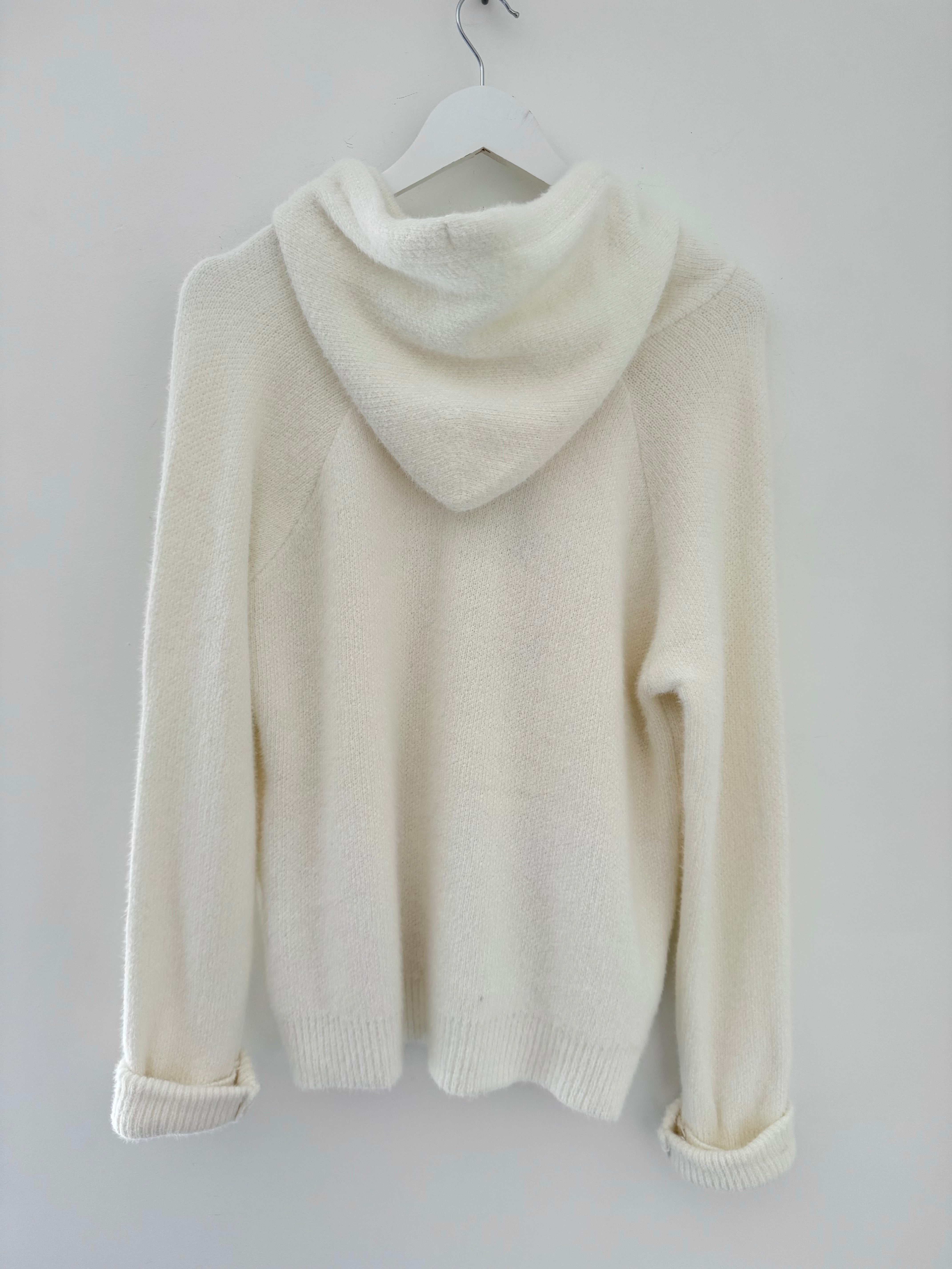 Soft Hooded Knit in Ivory