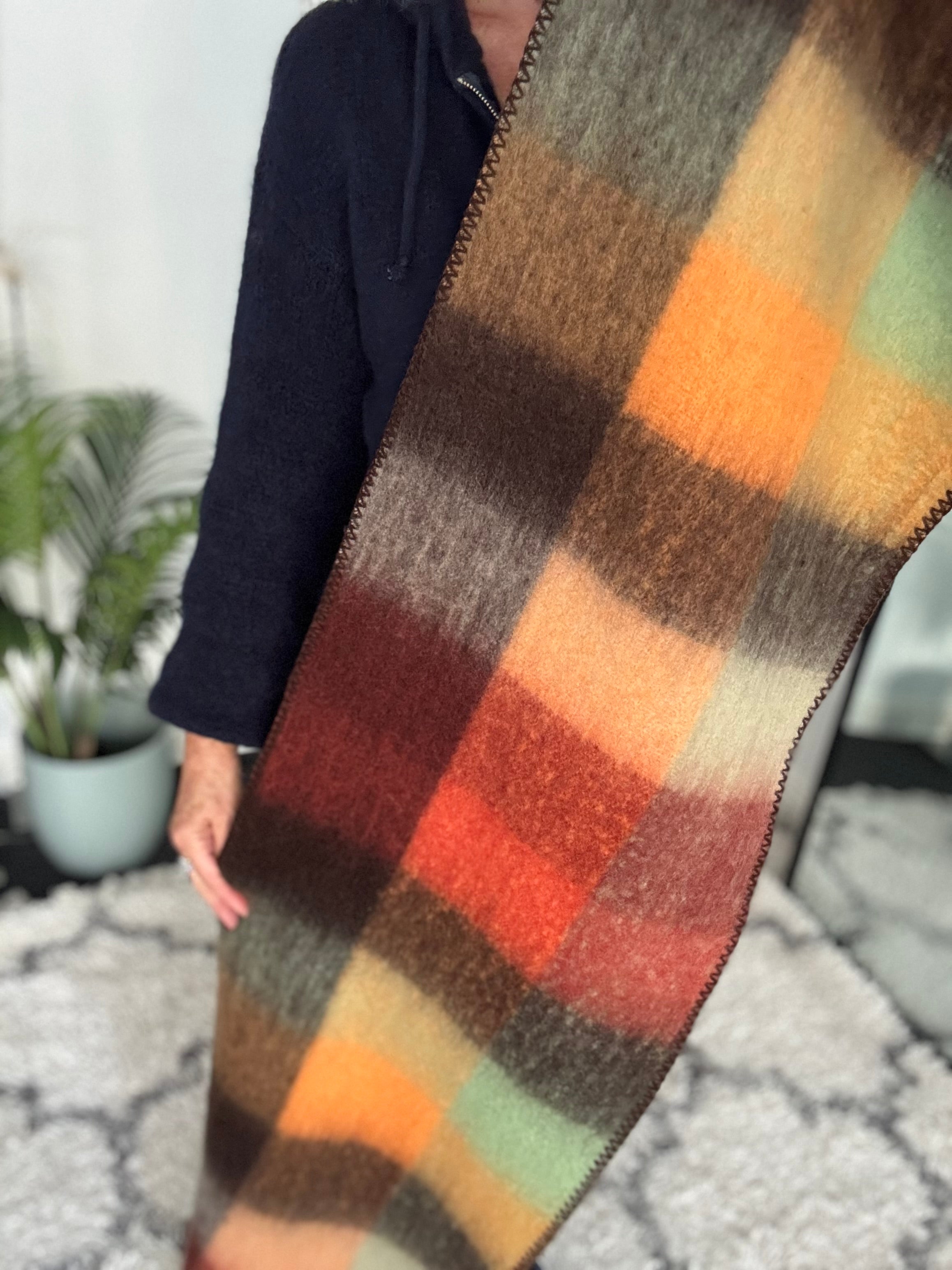 Super Soft Check Scarf in Autumn Shades