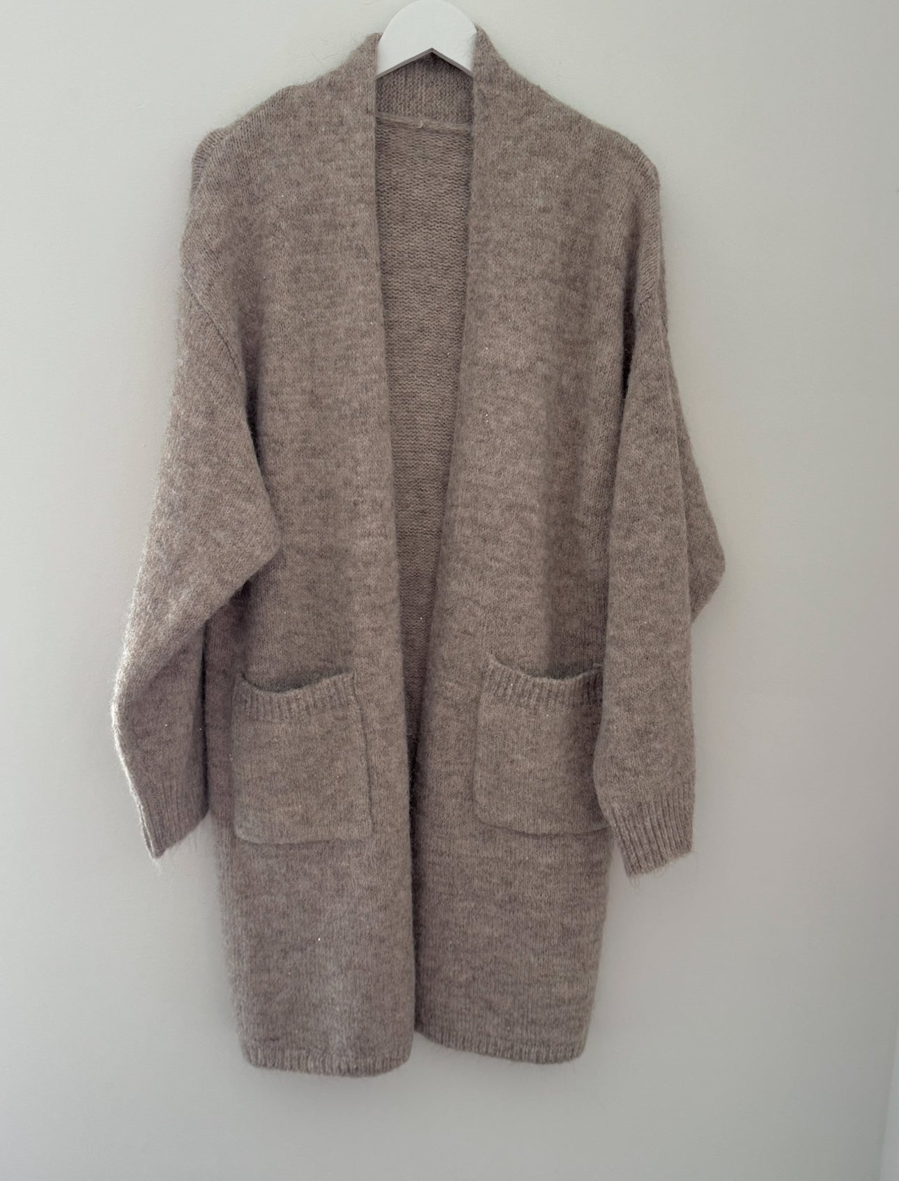 Long Pocket Cardi in Stone