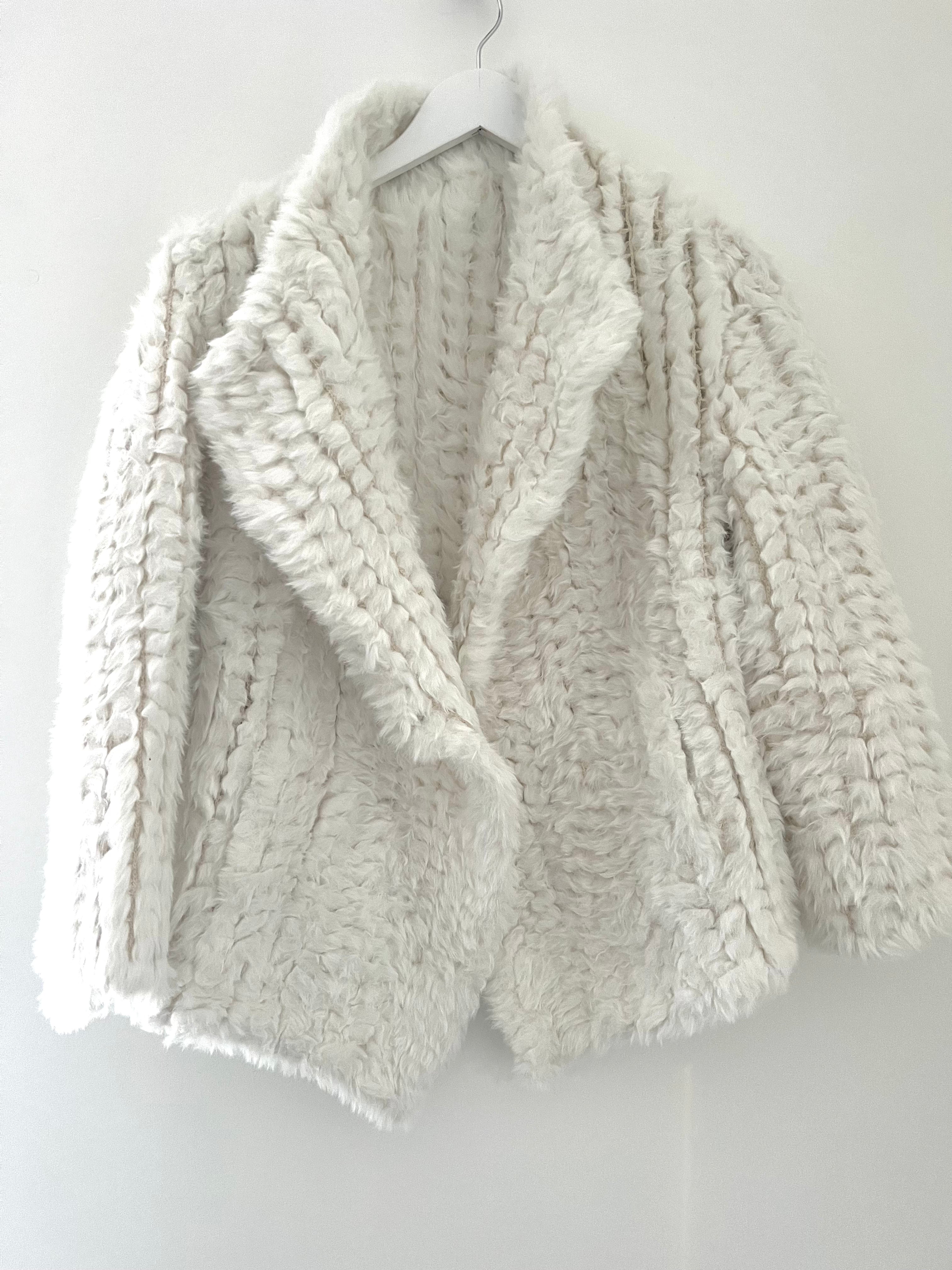 Faux Fur Jacket in Winter White
