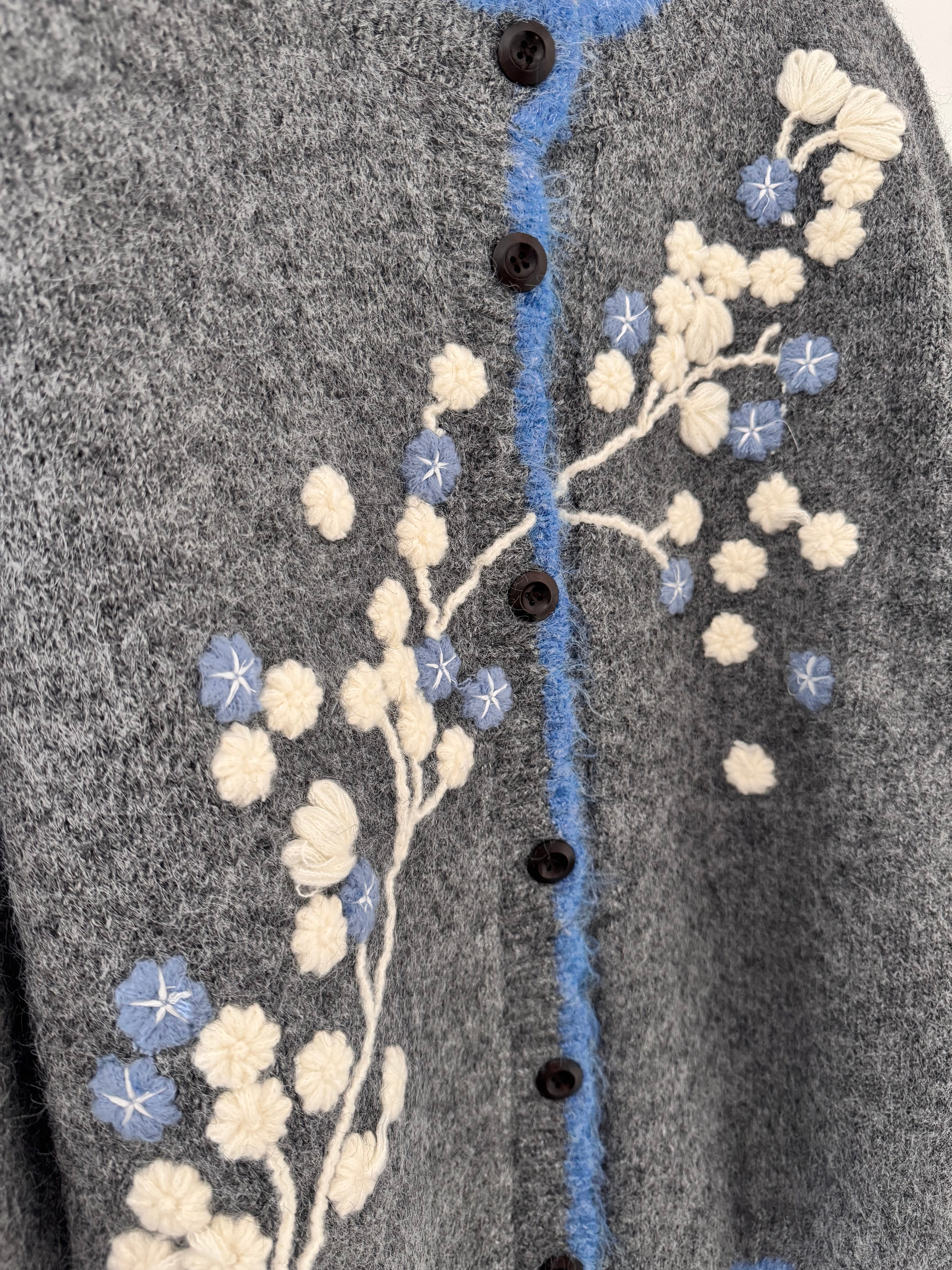 Soft Cardi with Embroidered Flowers