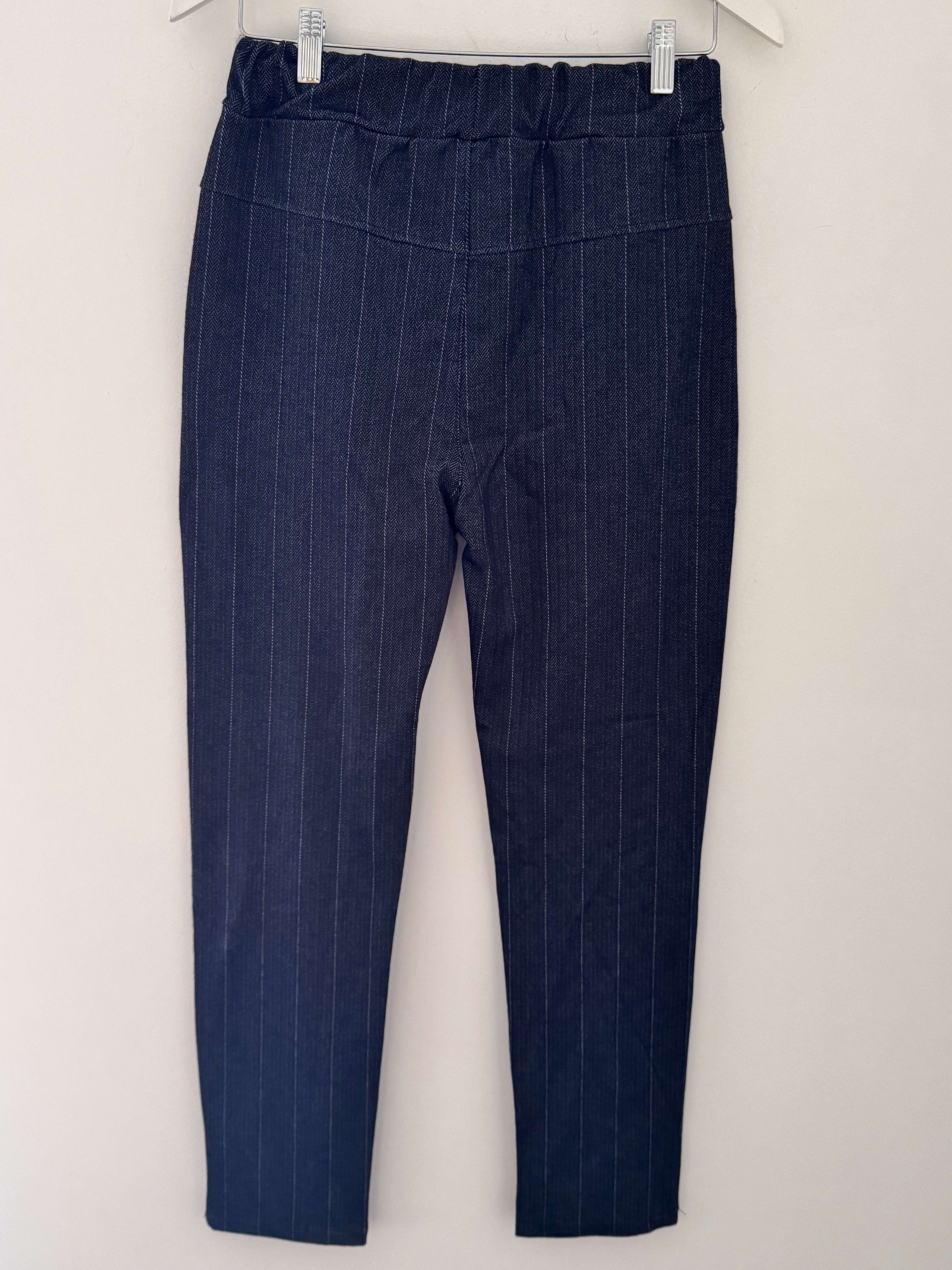Pinstripe & Herringbone Stretch Joggers in Ink