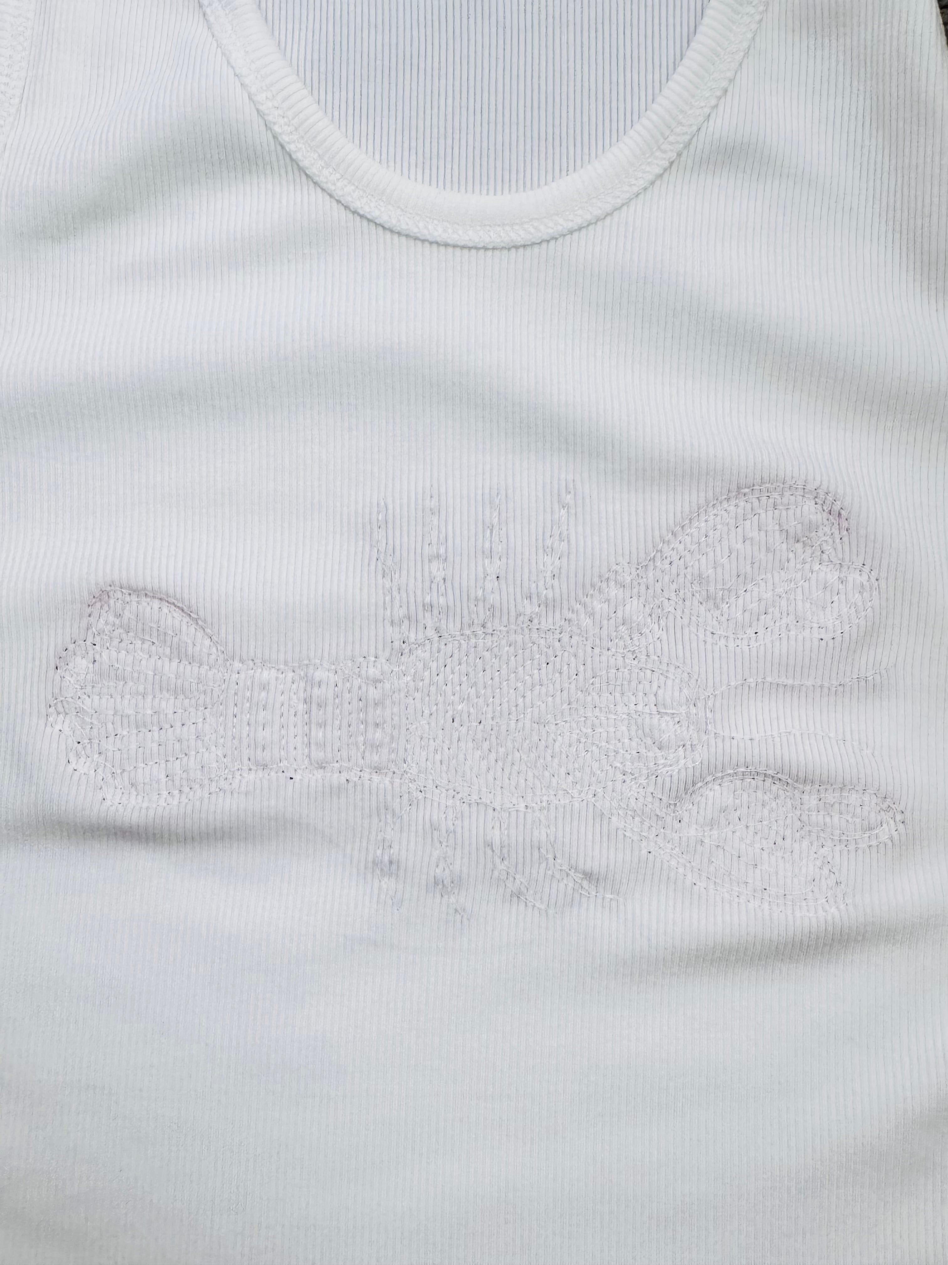 Designer Ribbed Vest with Beaded Lobster