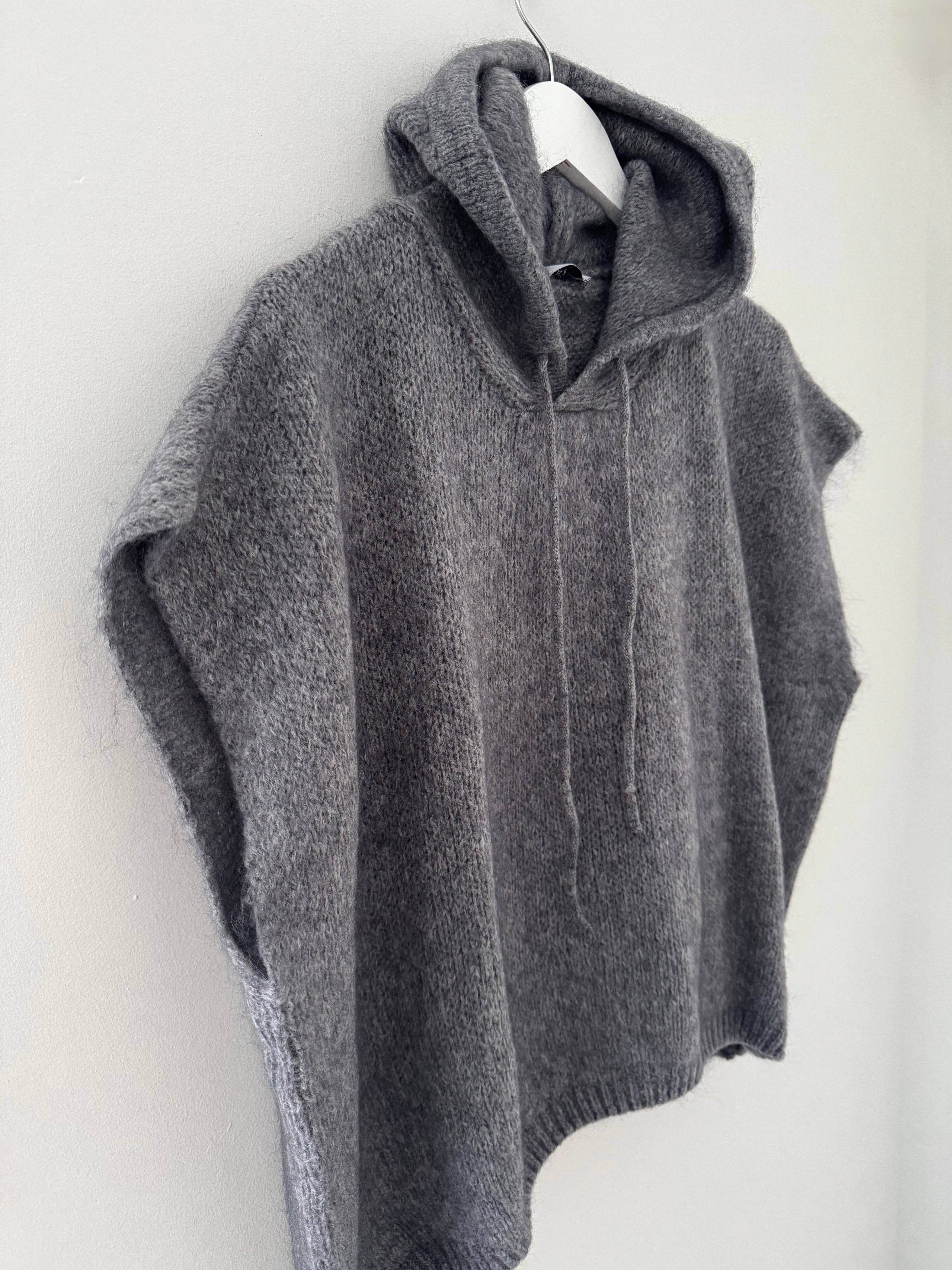 Mohair Hooded Tank in Charcoal