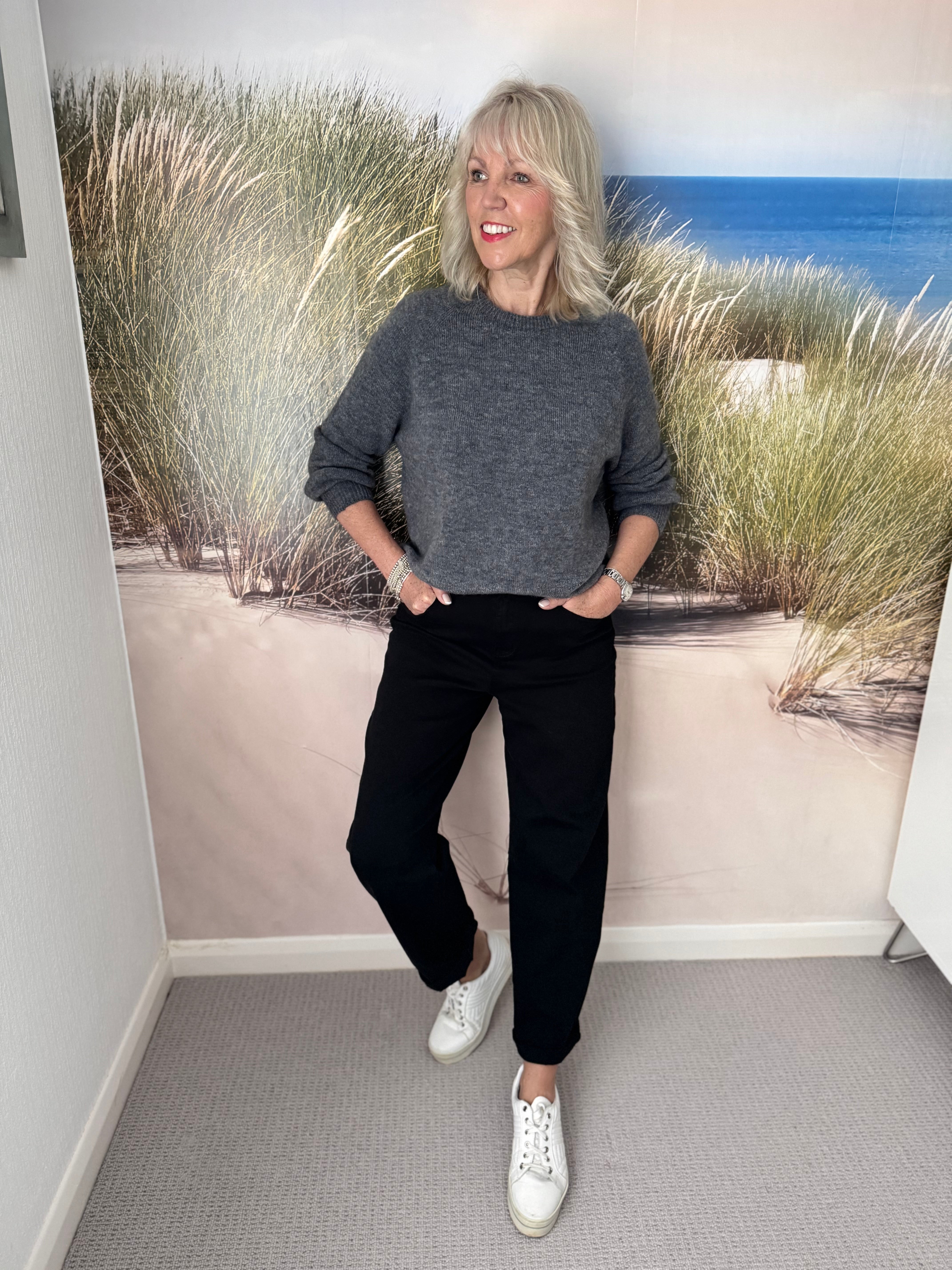 Stretch Boyfriend Jeans in Black