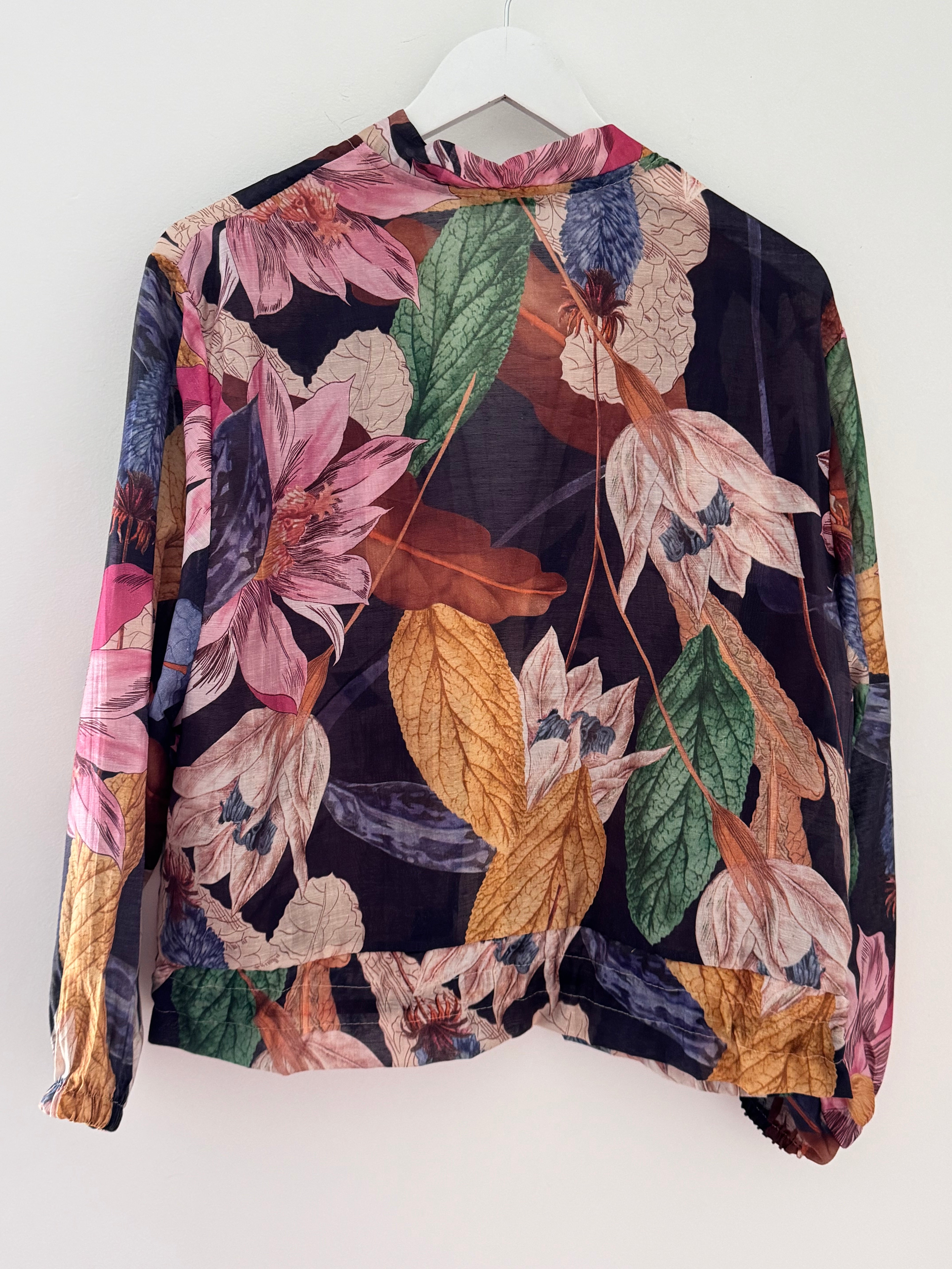 Floral Bomber Jacket in Pink & Blue
