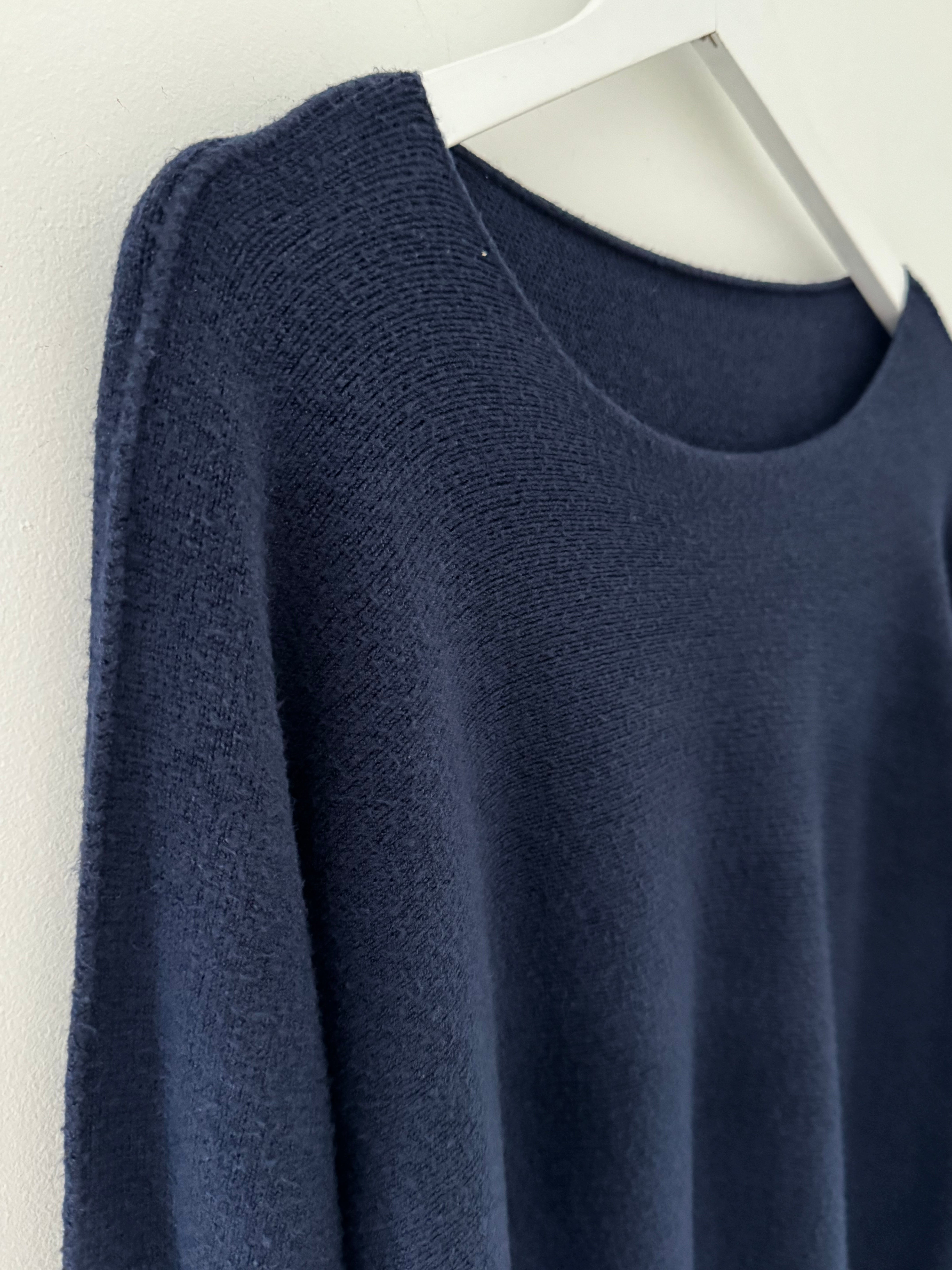 Simple Round Neck Jumper in Ink