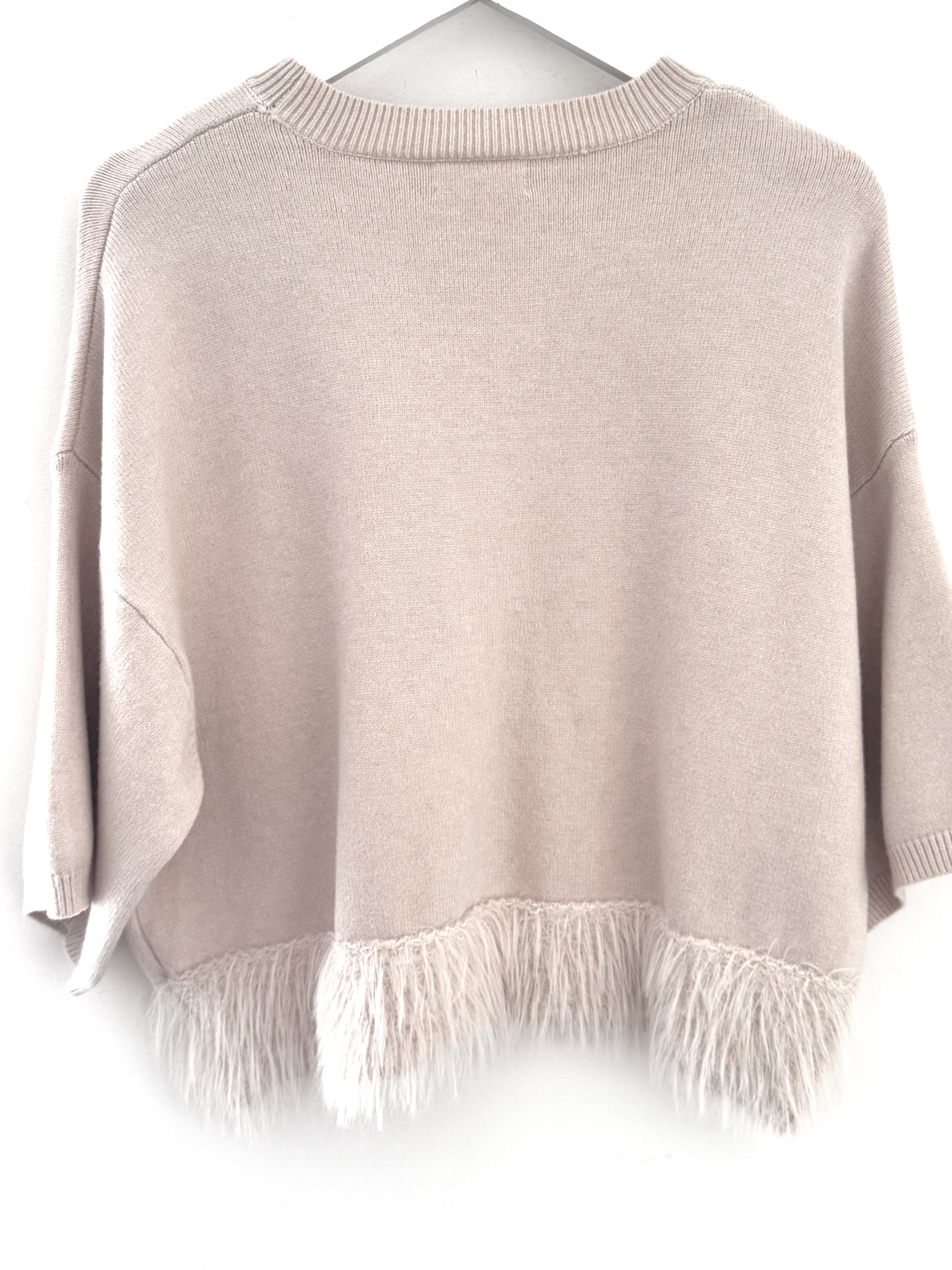 Luxe Fringe Jumper in Ecru