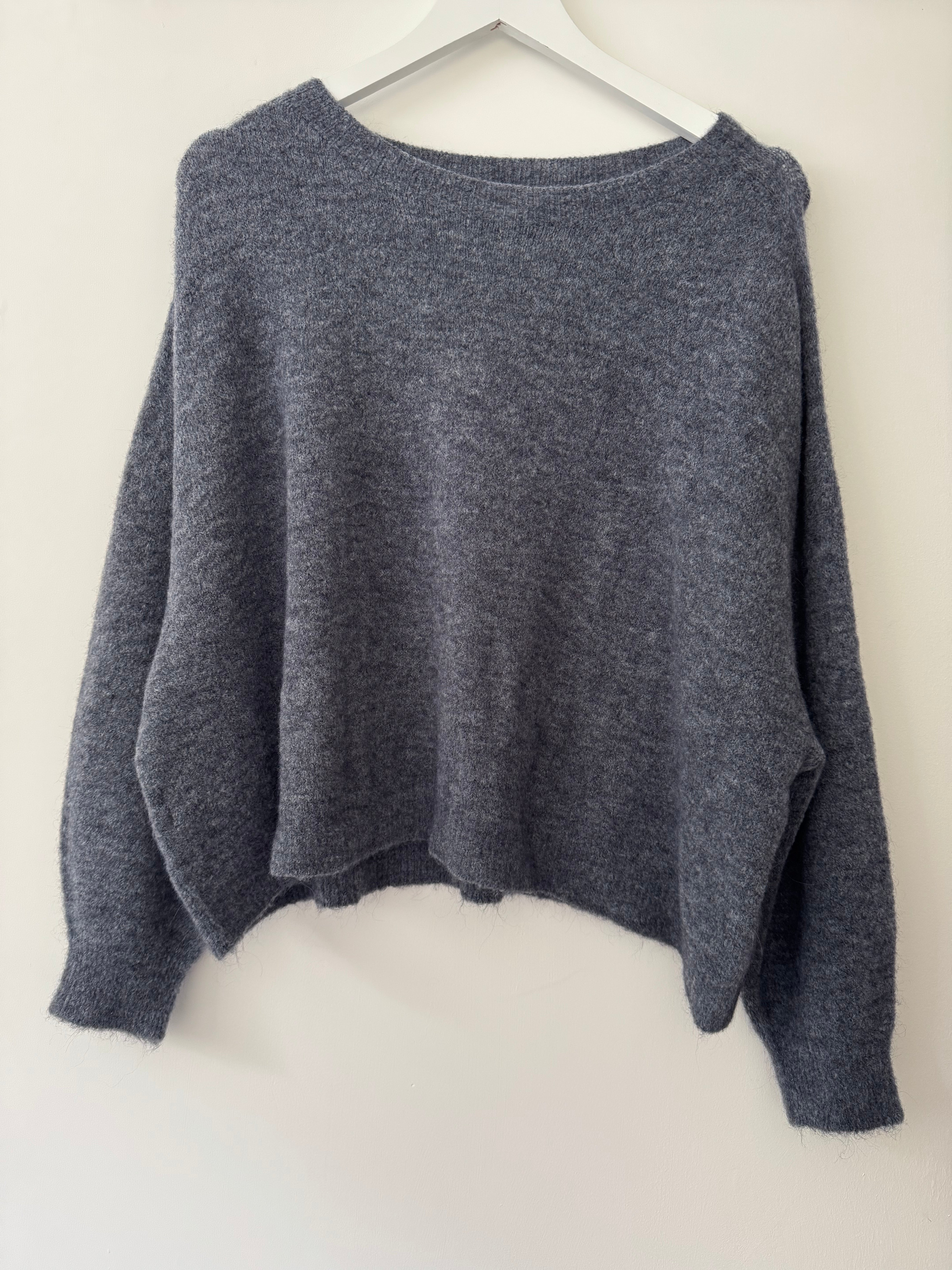 Luxe Slouchy Alpaca Jumper in Charcoal