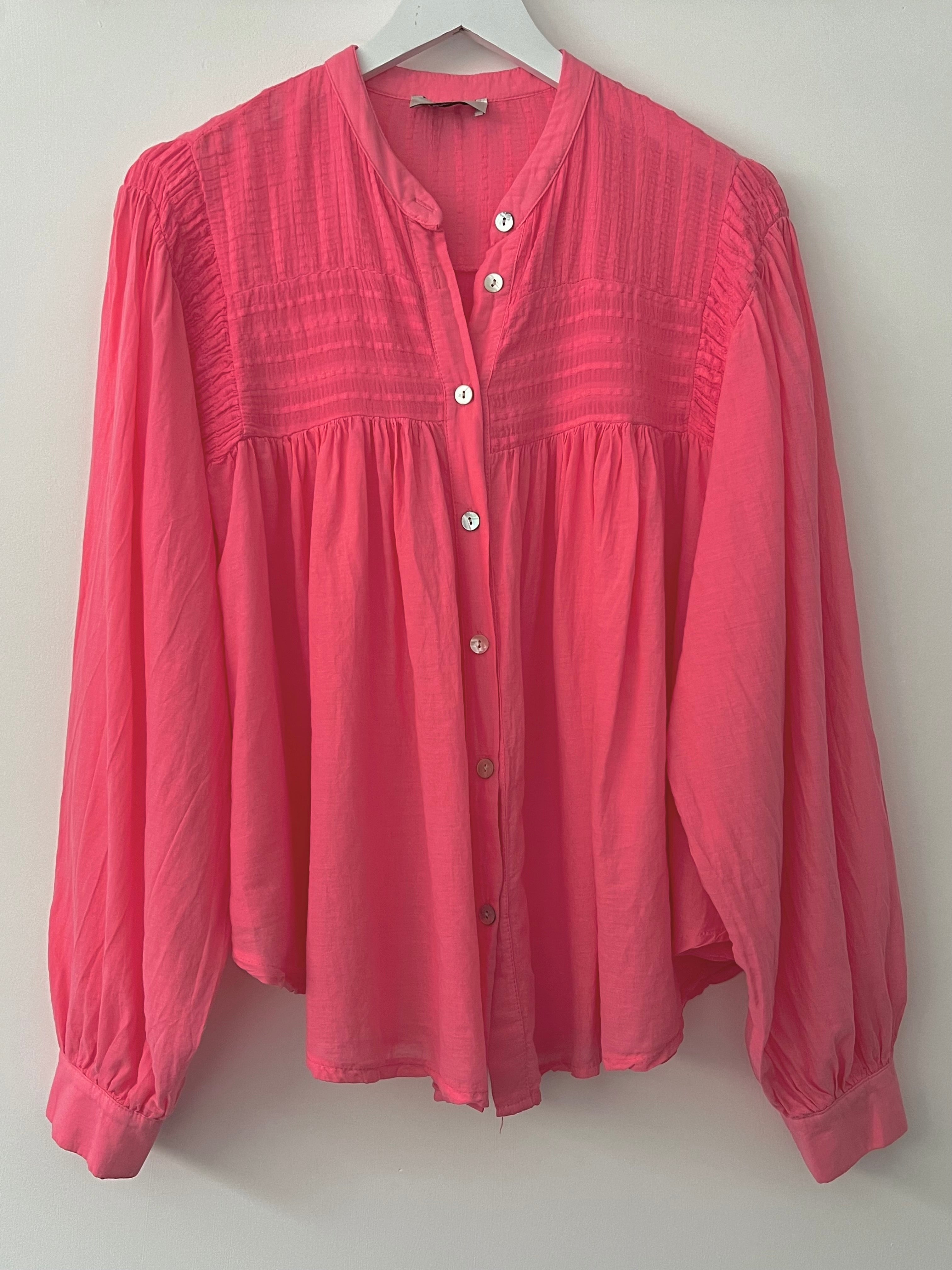 Lawn Cotton Blouse in Coral Pink