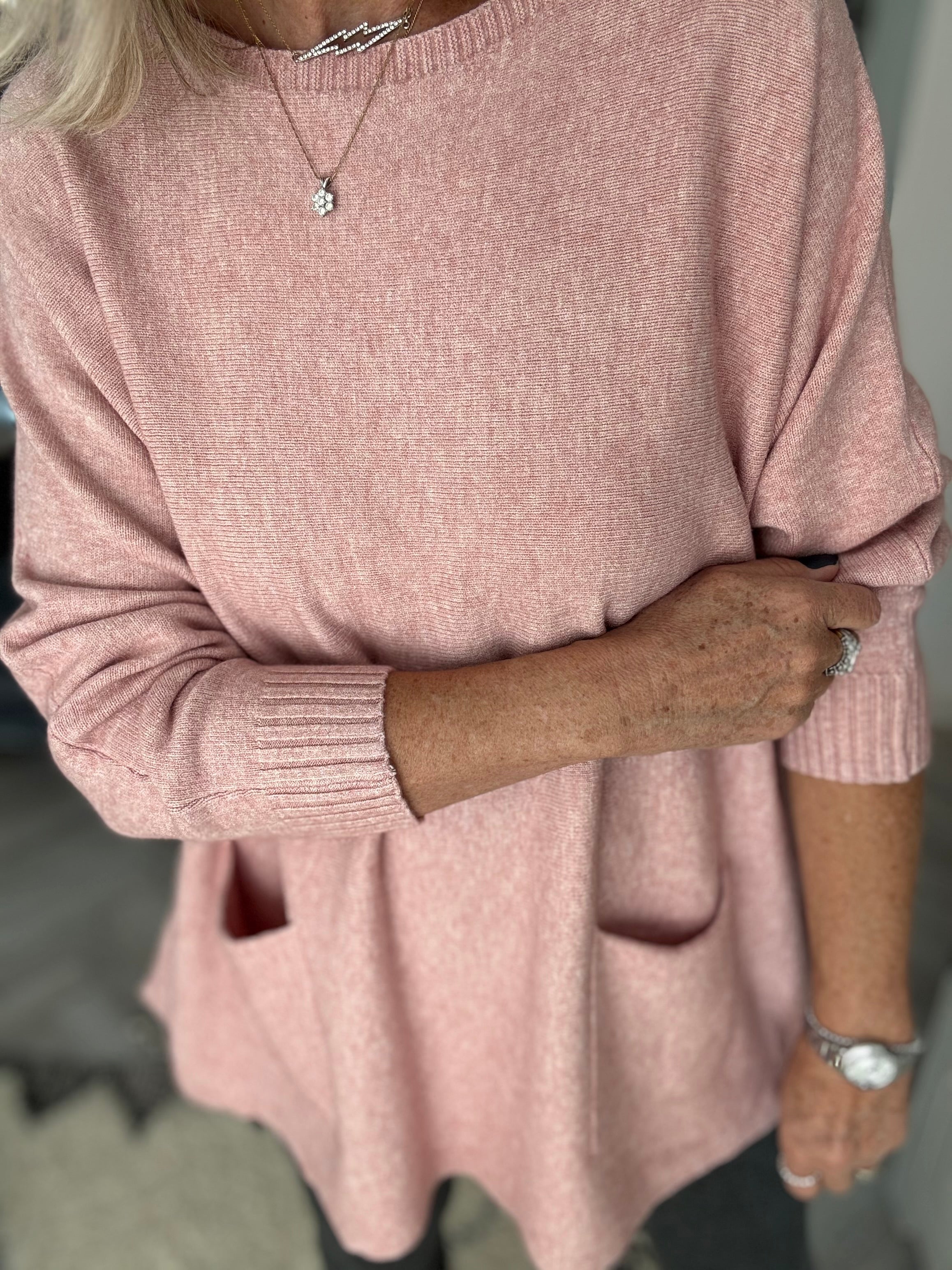 Pocket Jumper in Soft Pink