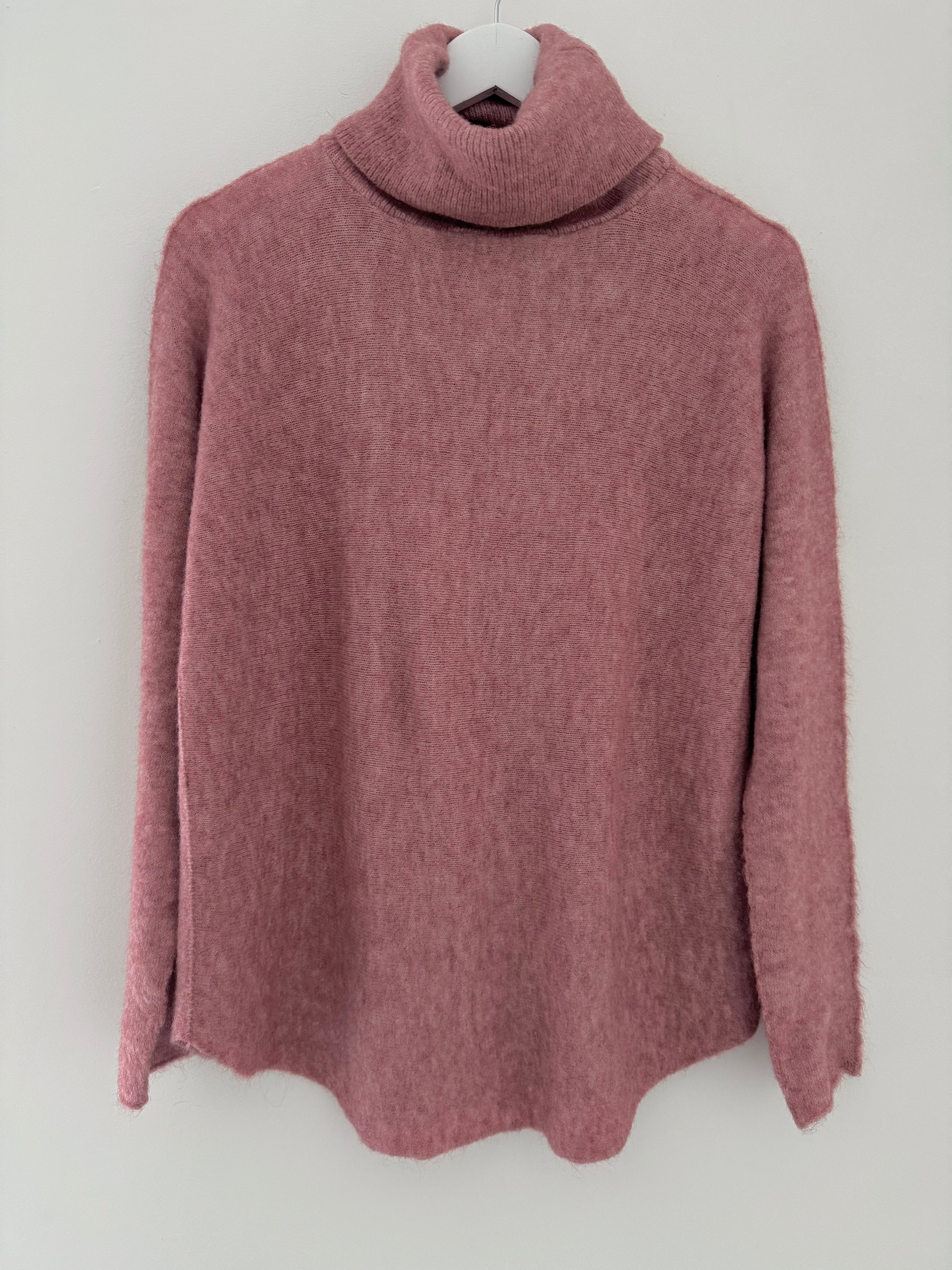 Simple Roll Neck Jumper in Pink