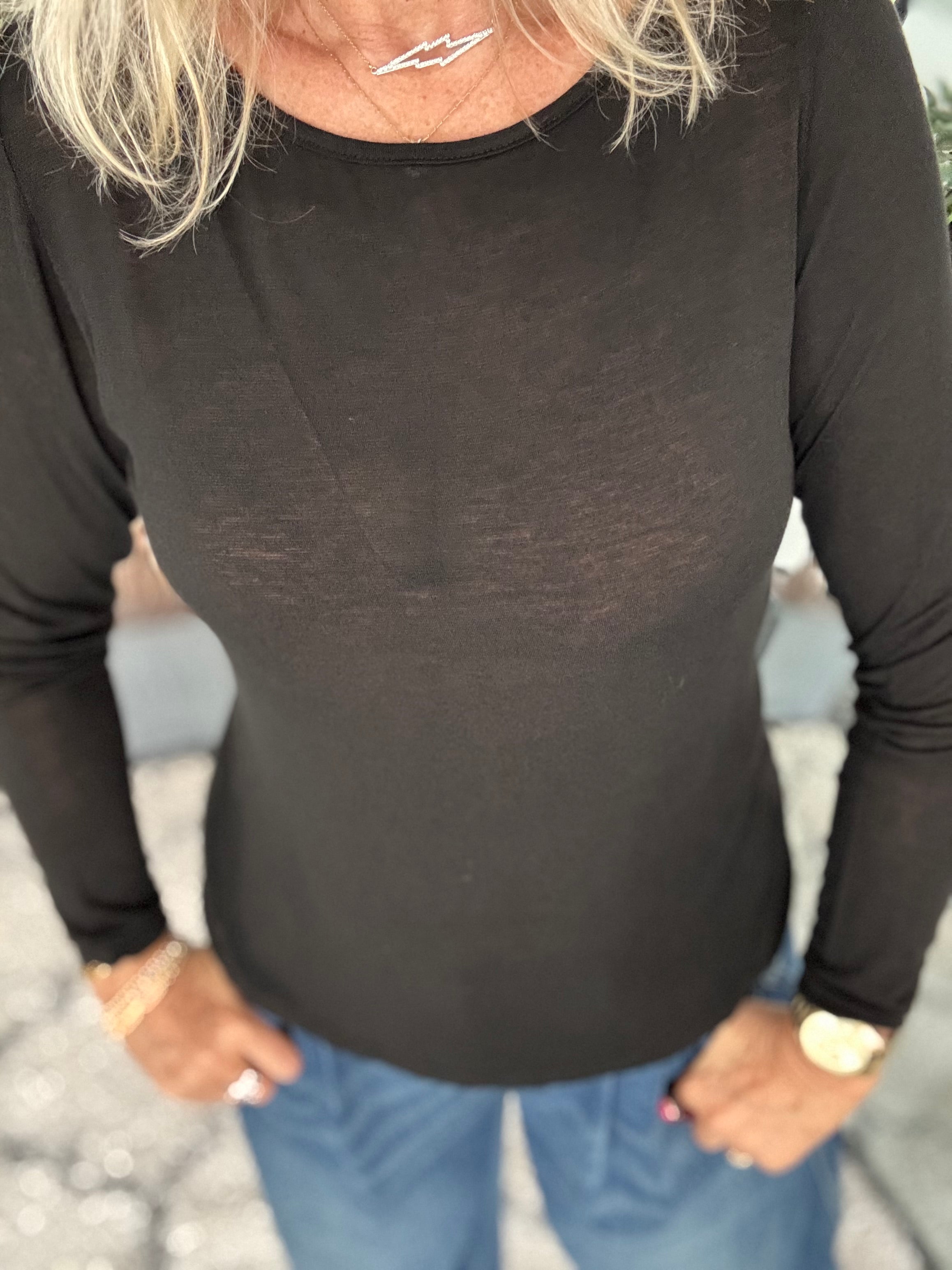 Ultrasoft Cashmere Blend Base Layer in Black