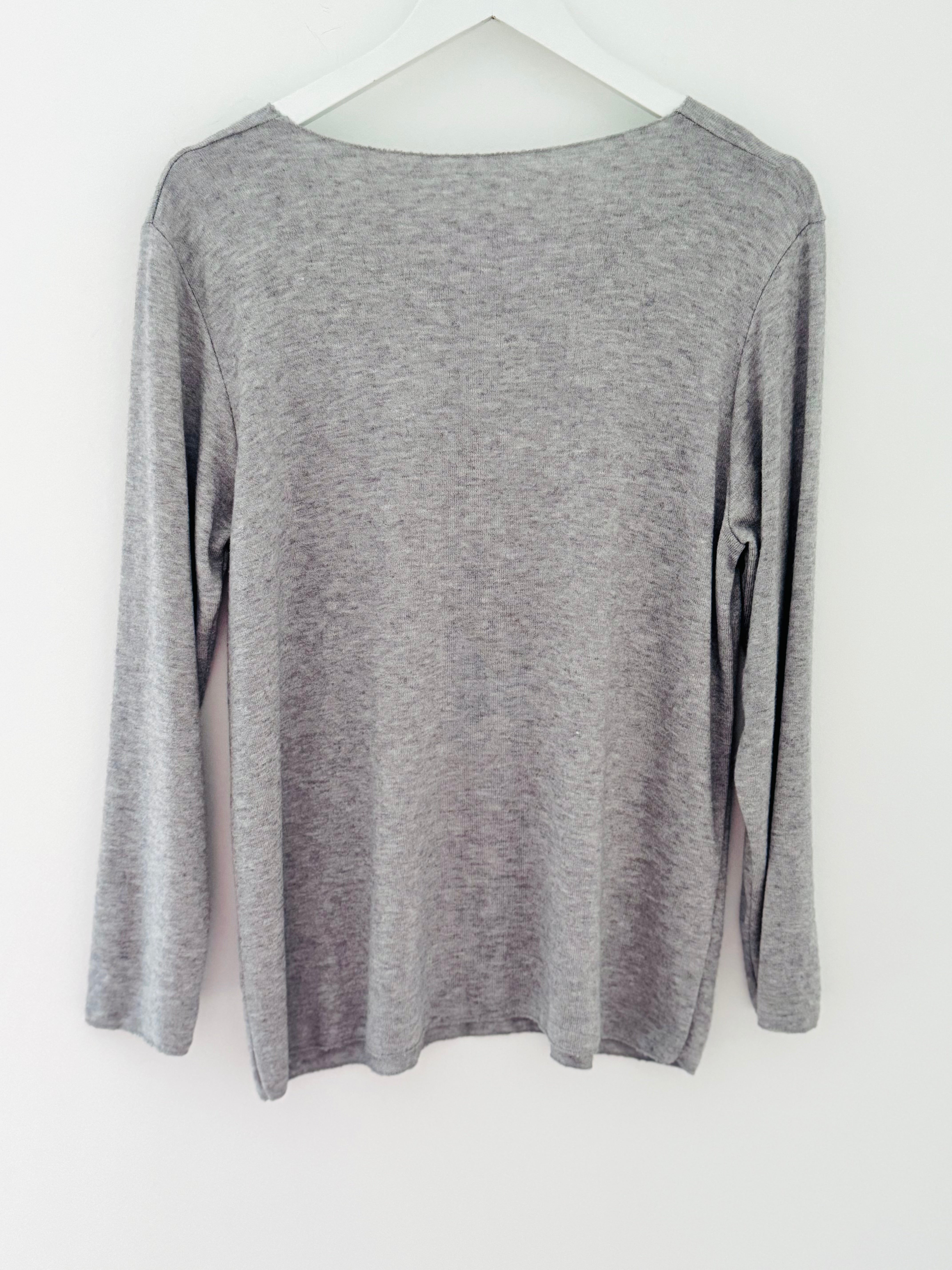 Lightweight Star Jumper in Marl Grey