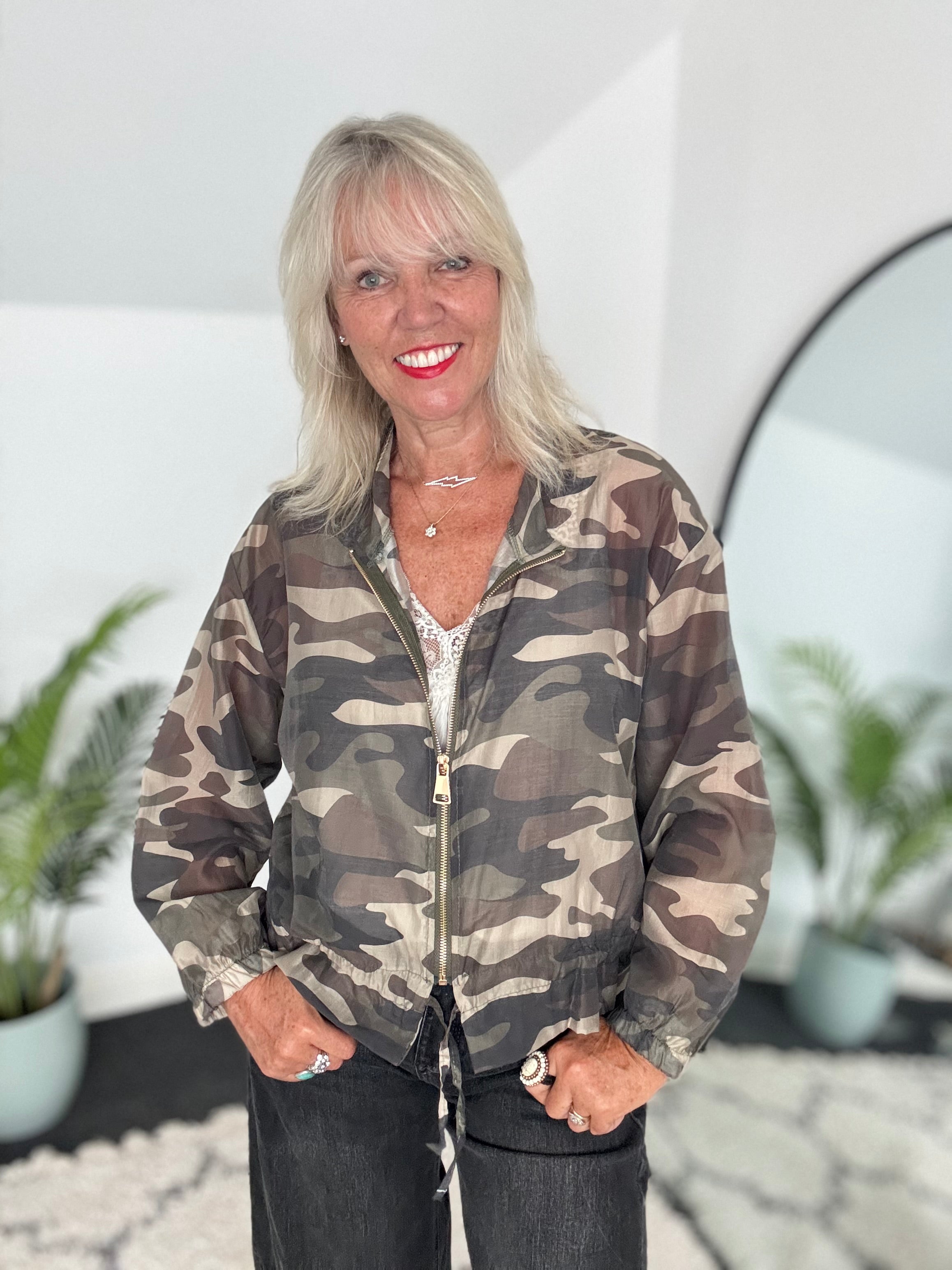 Lightweight Bomber Jacket in Camo