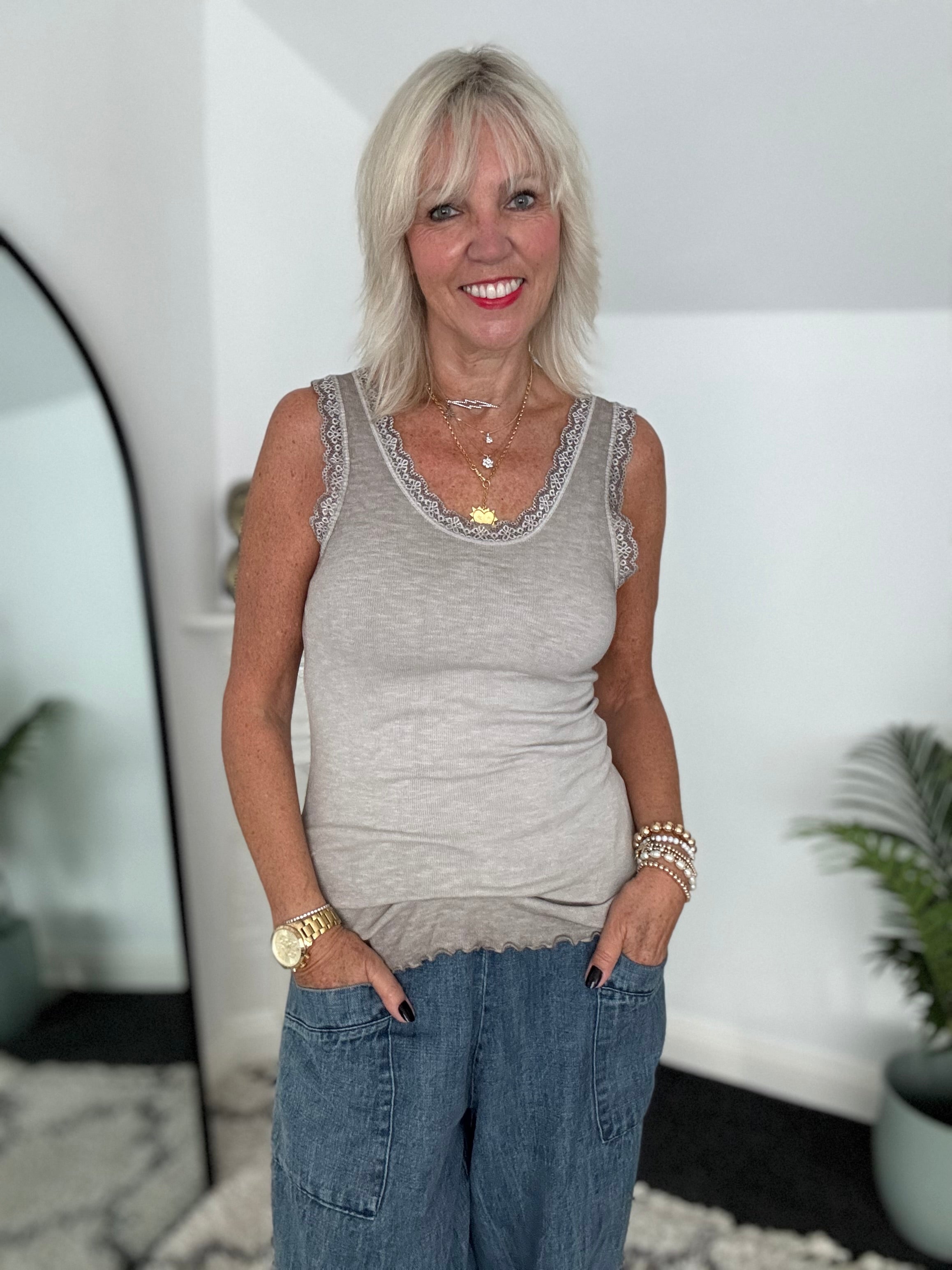 Luxe Ribbed Vest in Soft Mocha