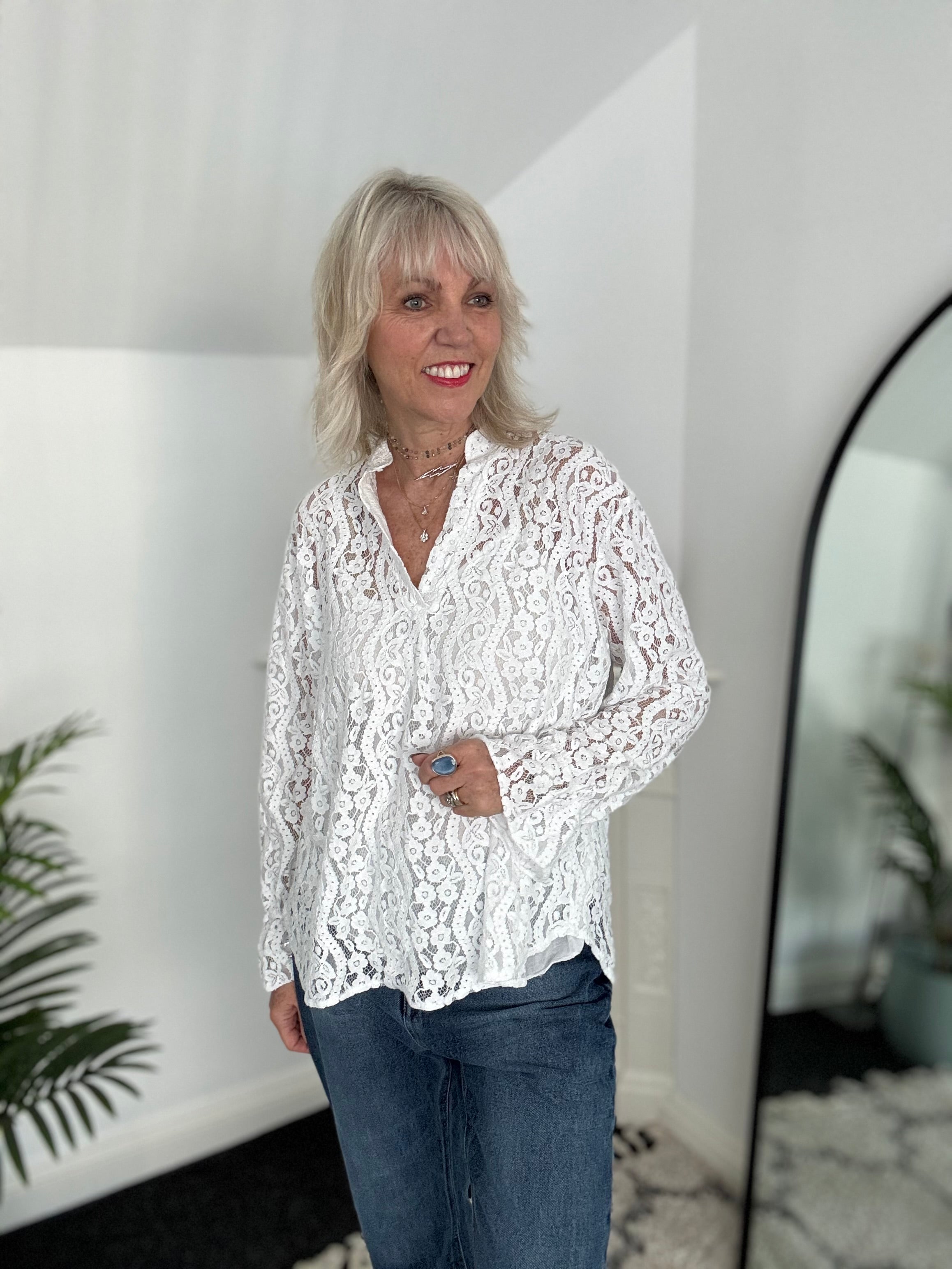 Lace Blouse in White