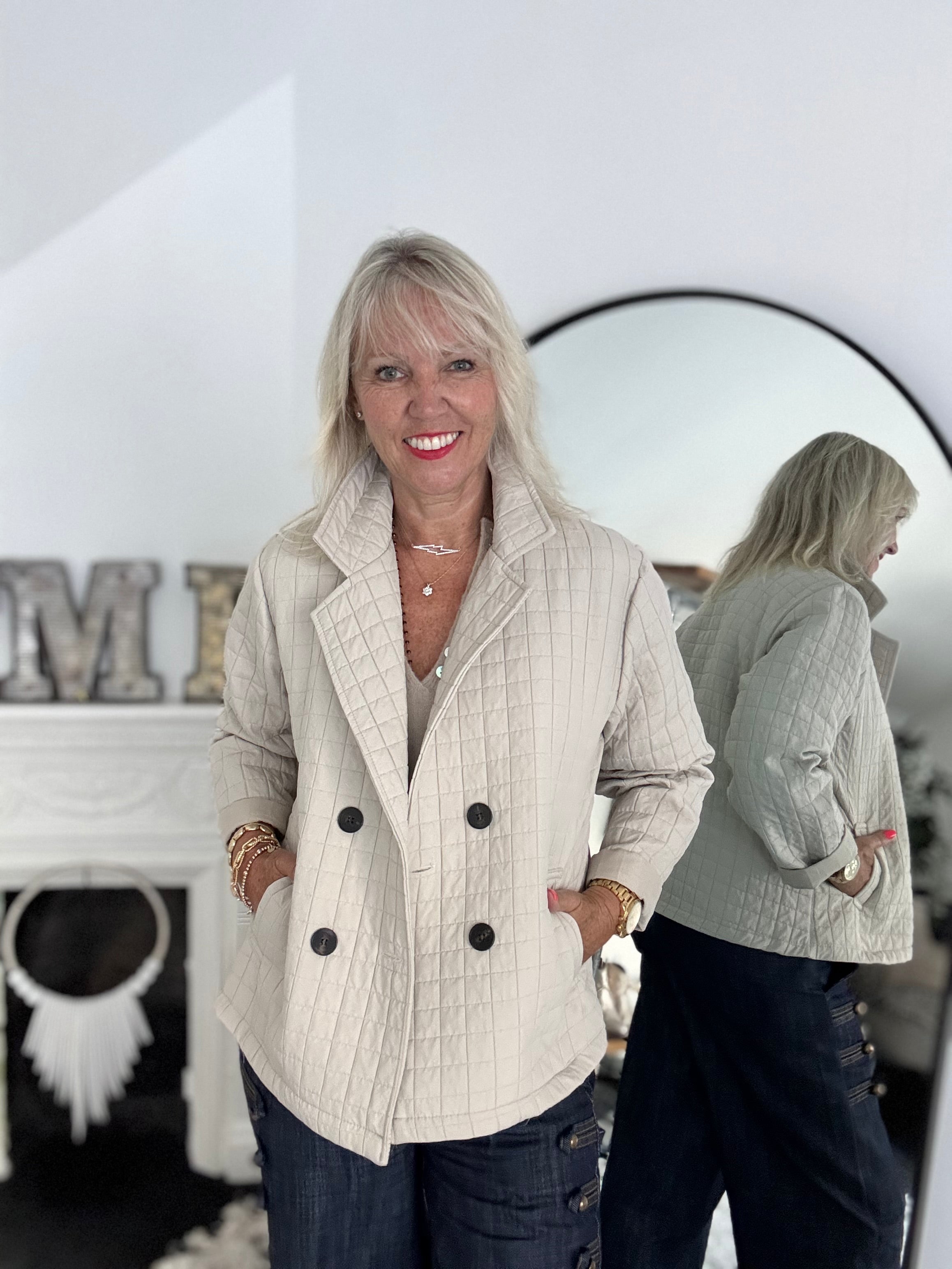 Luxe Quilted Jacket in Ecru