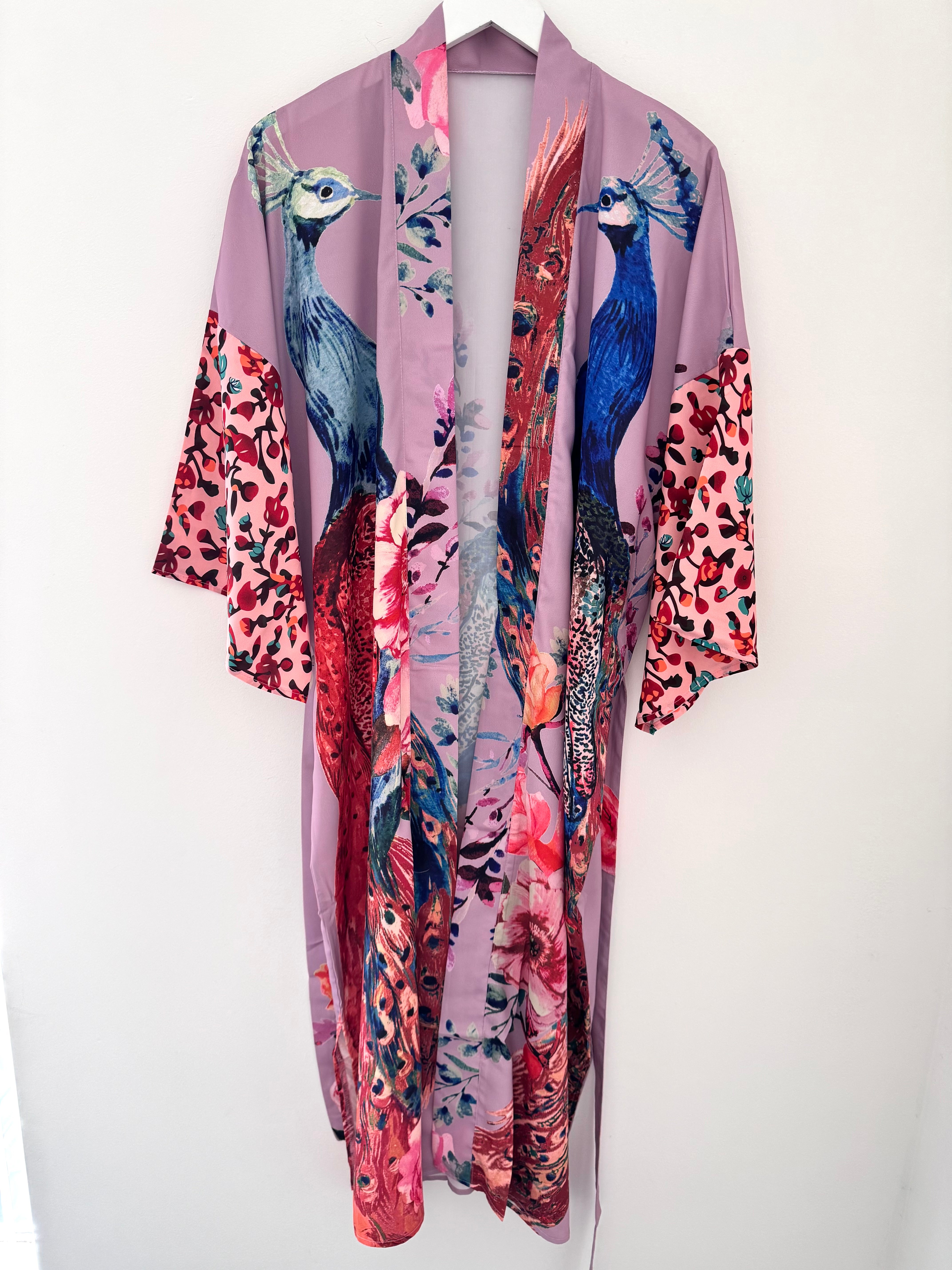 Silky Peacock Kimono