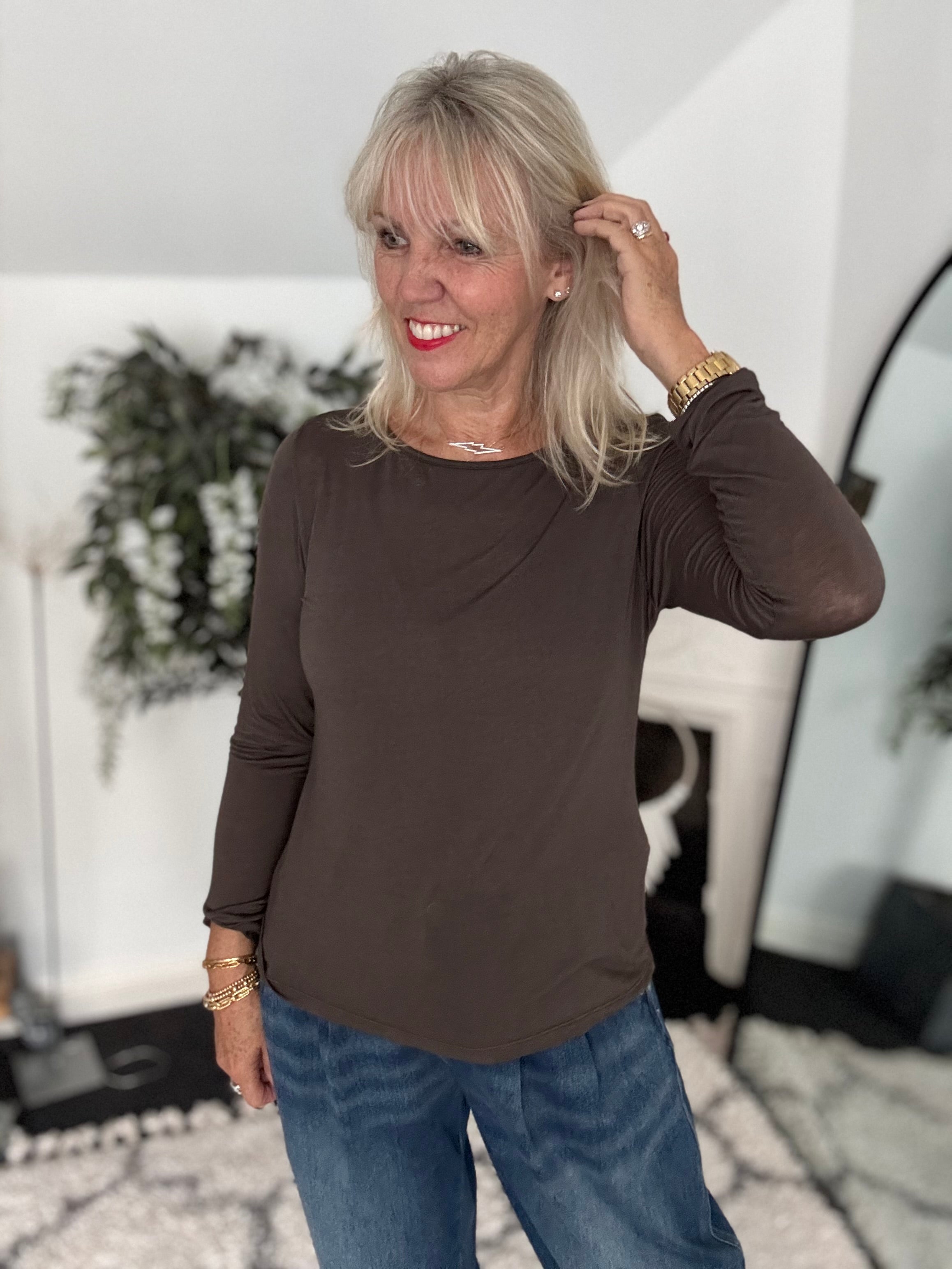 Ultrasoft Cashmere Blend Base Layer in Cocoa