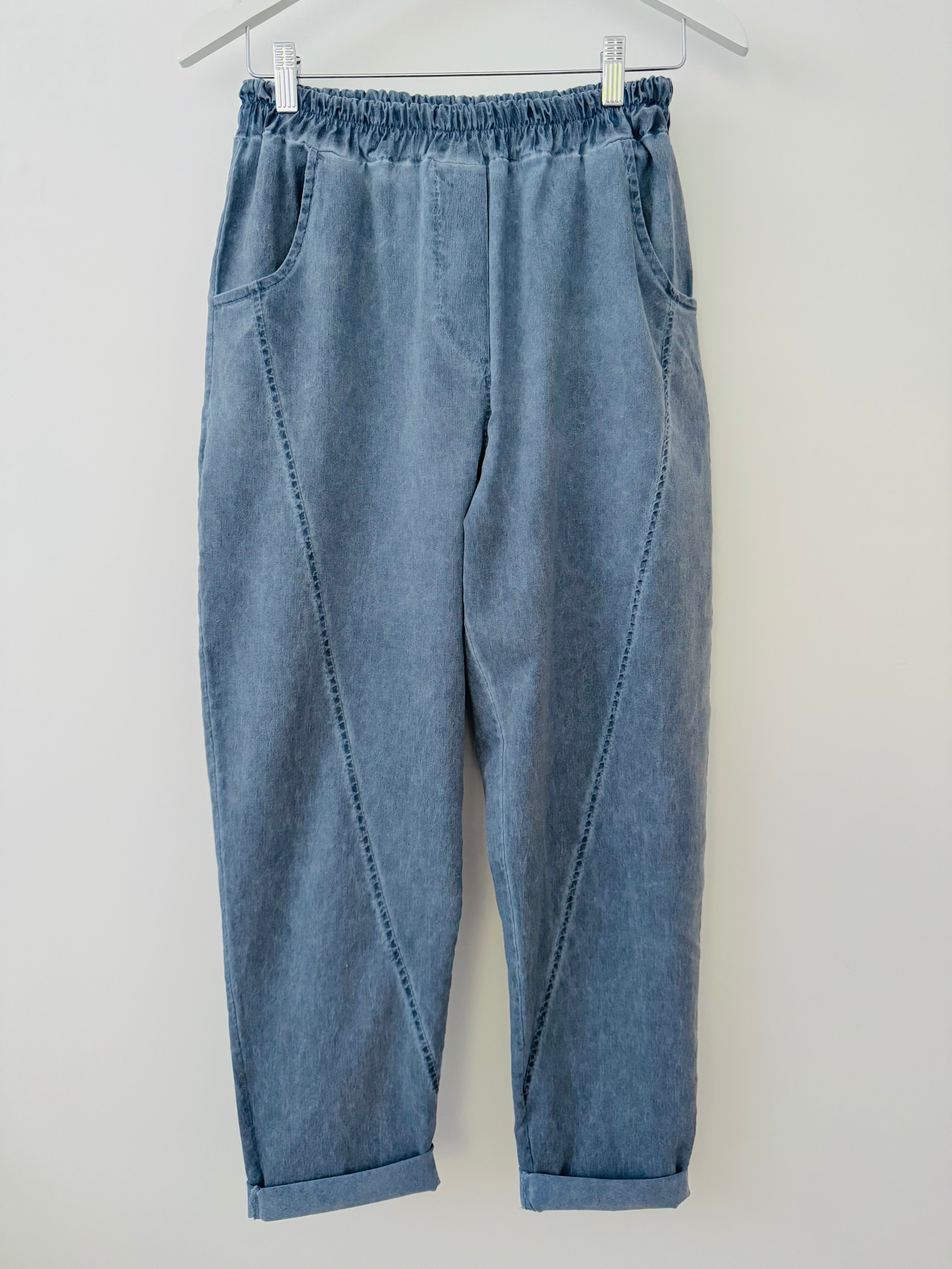 Engineered Boyfriend Joggers in Denim Blue