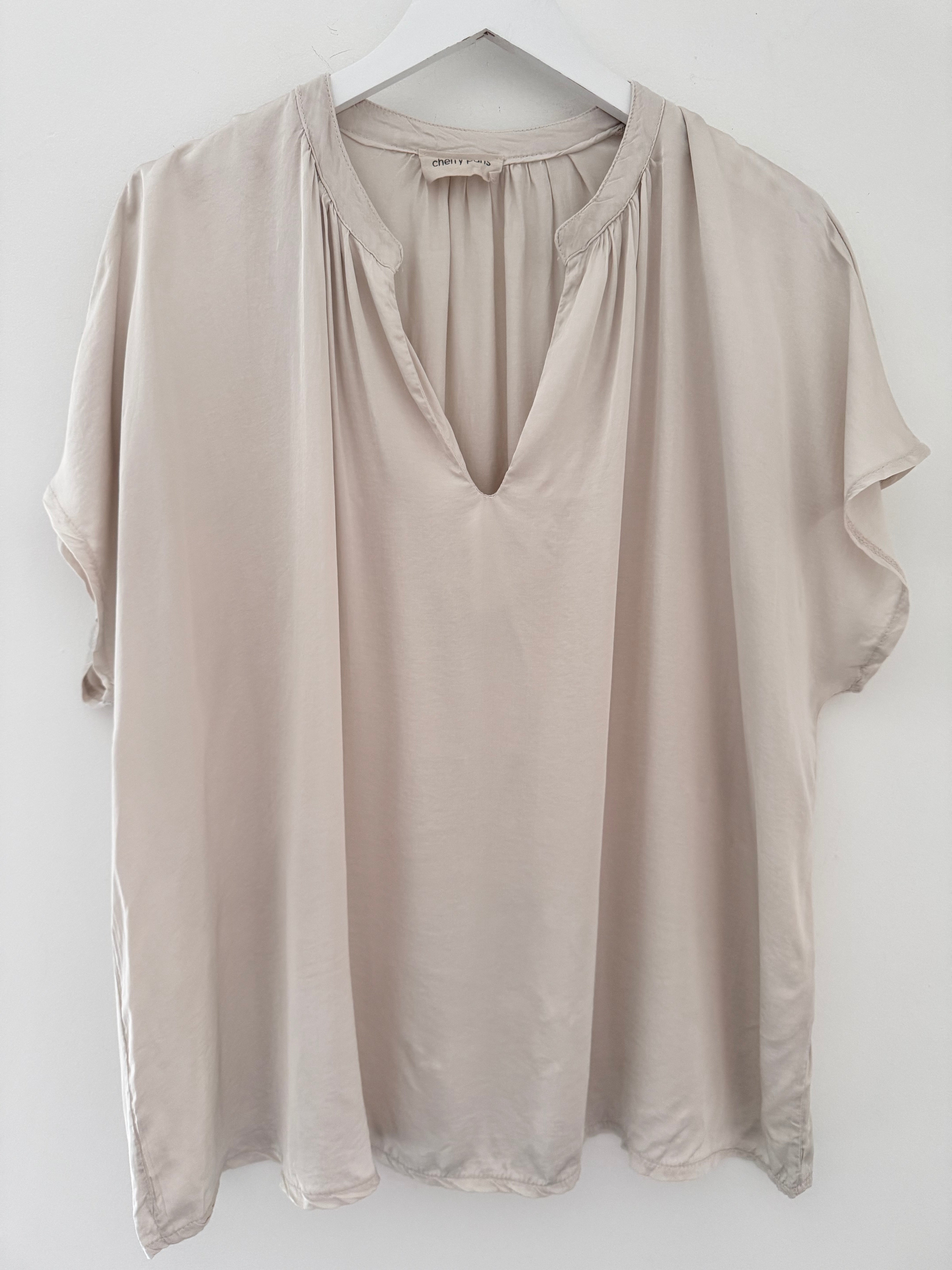 Luxe Silky Top in Ecru