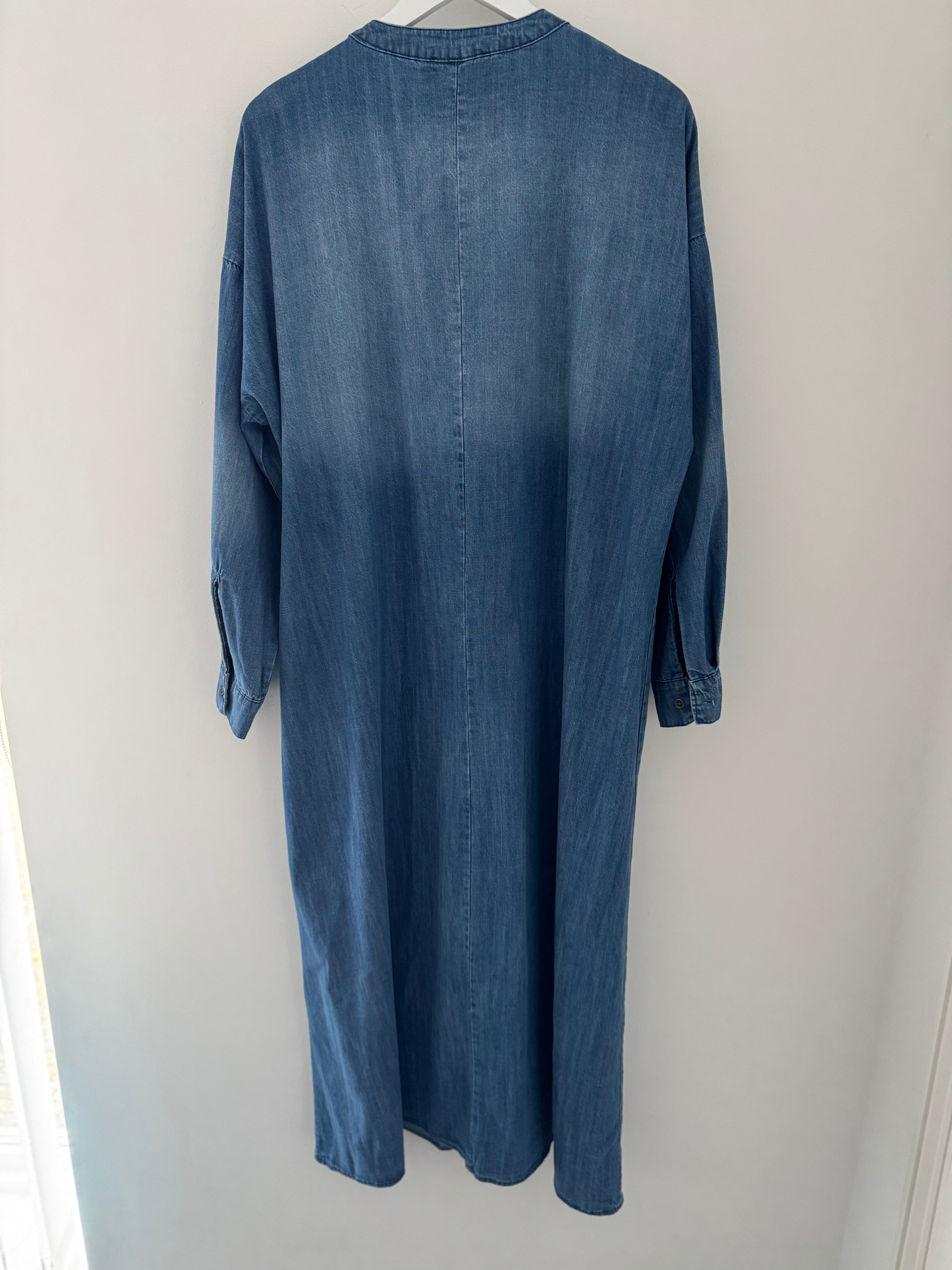 Designer Denim Dress with Ruffles