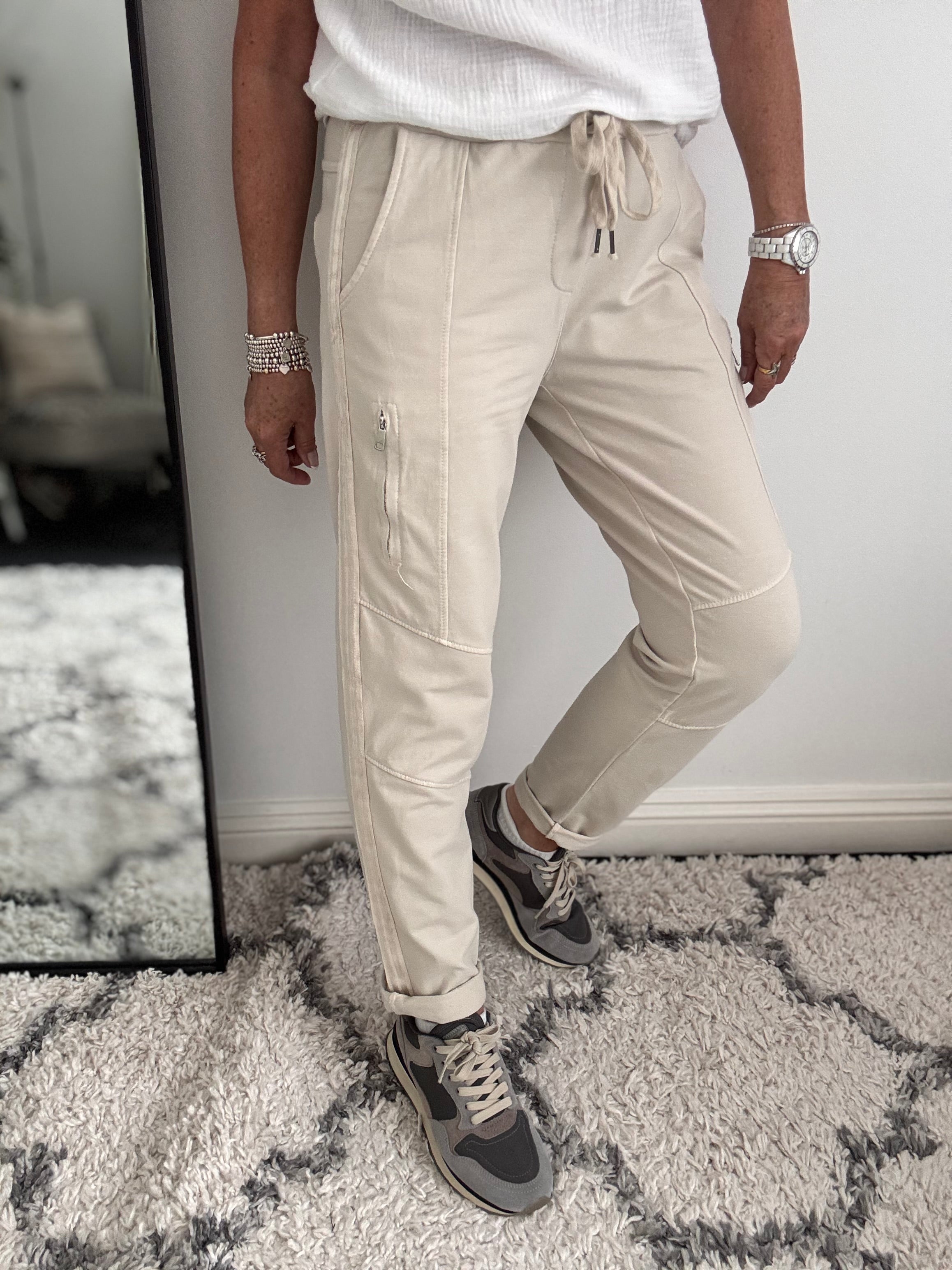 Jersey Stretch Joggers in Stone