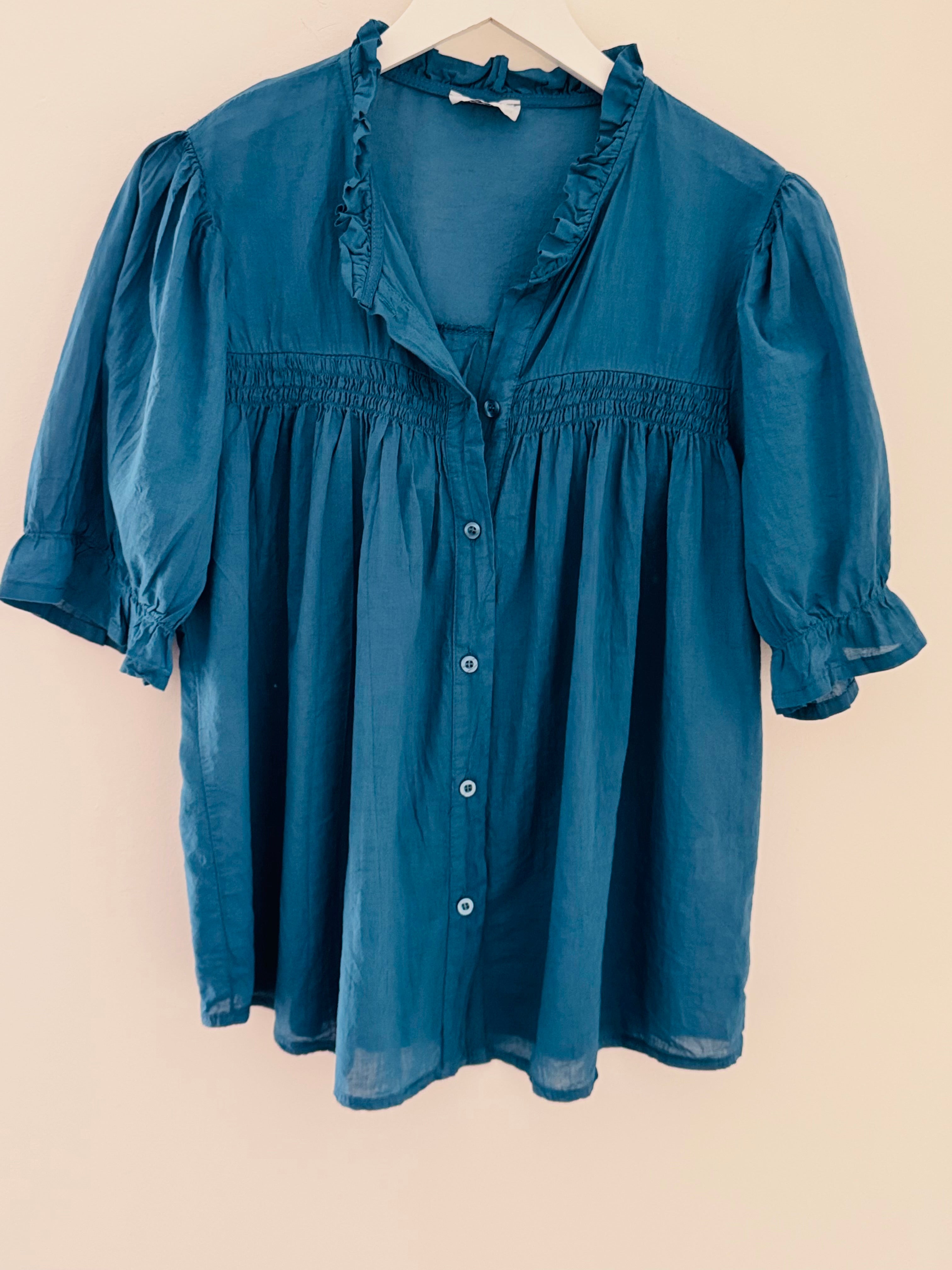 Lawn Cotton Shirt in Teal