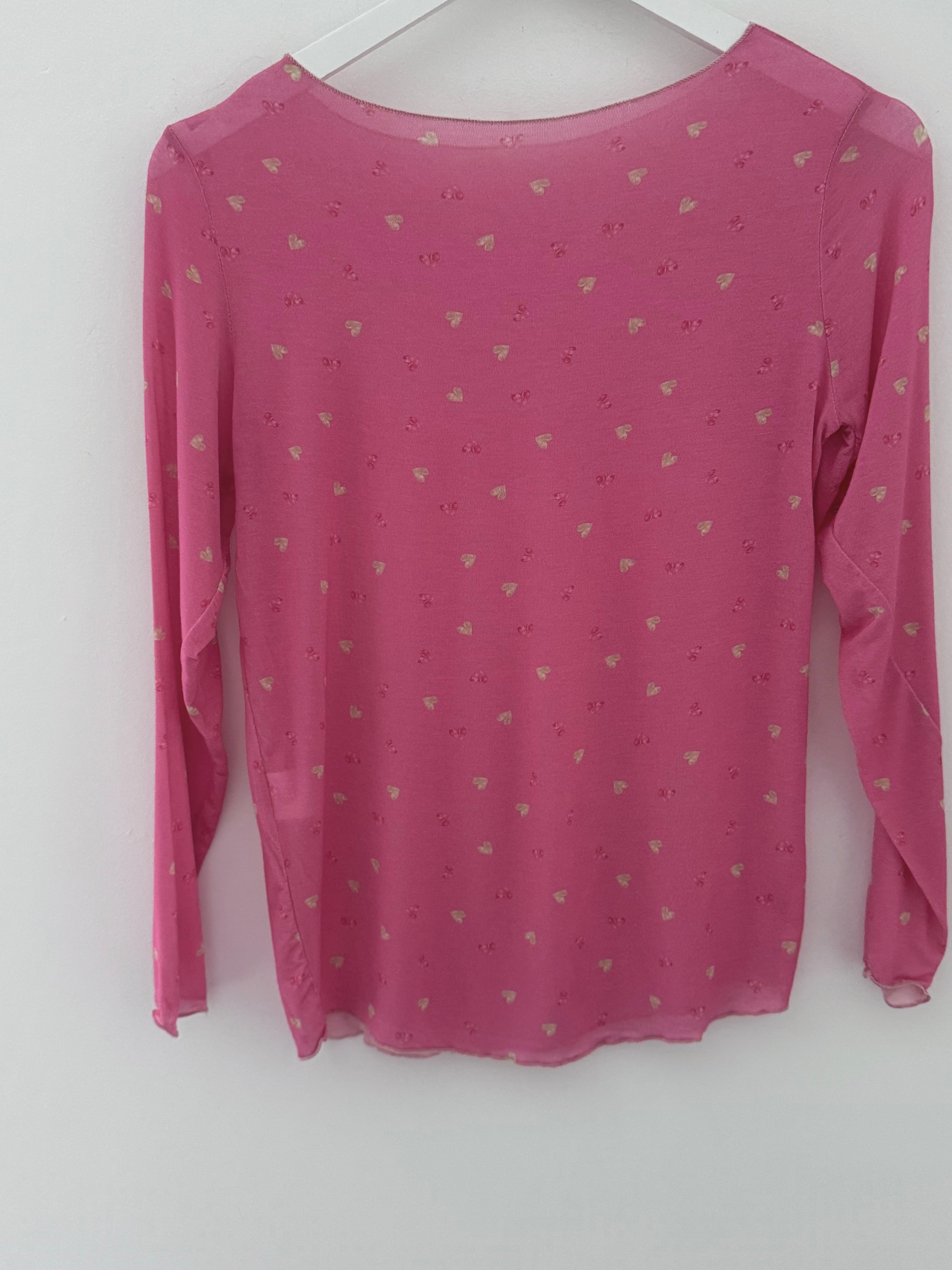 Ultrasoft Cashmere Hearts Base Layer in Pink