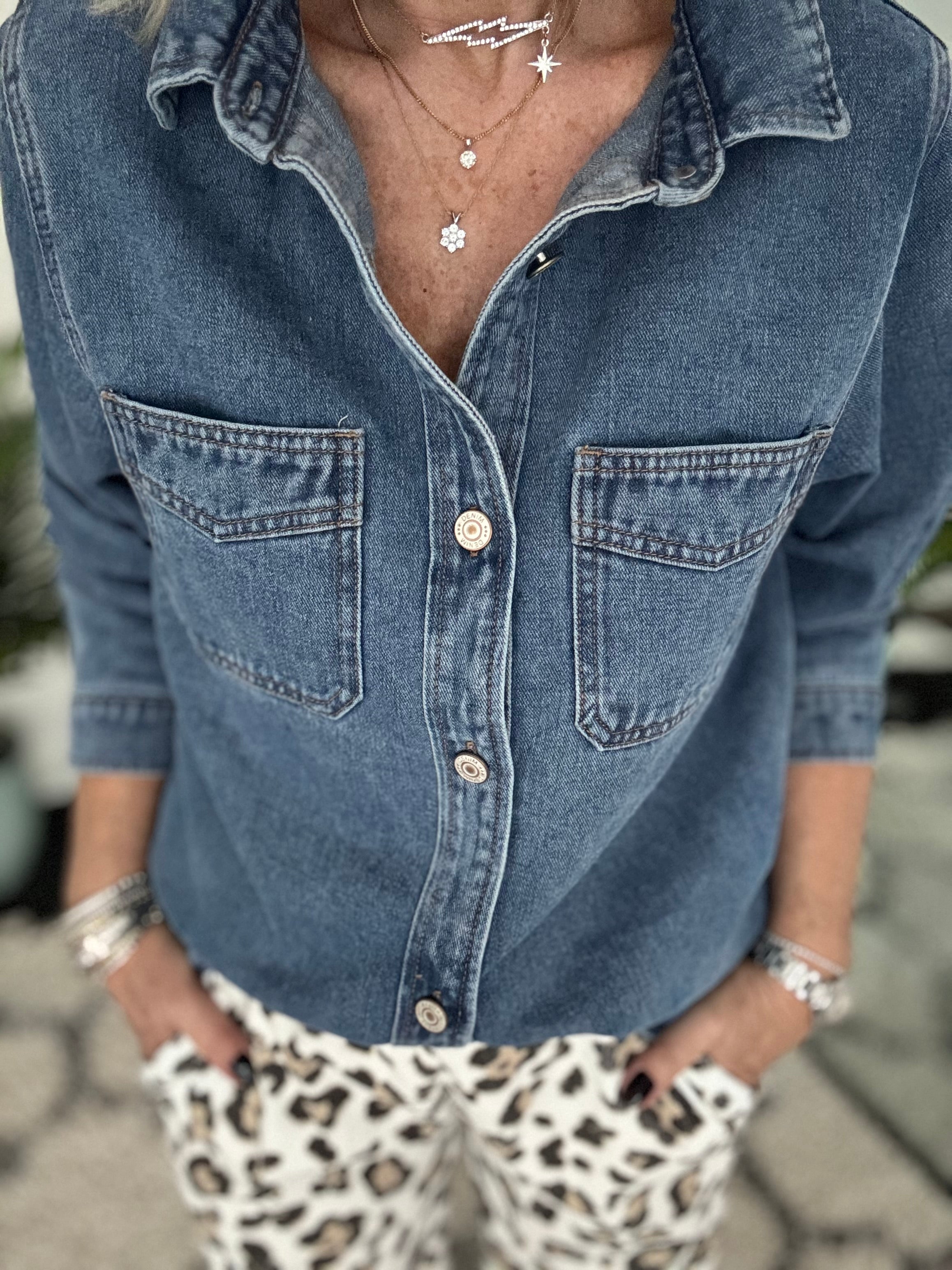 Denim Shirt in Mid Blue