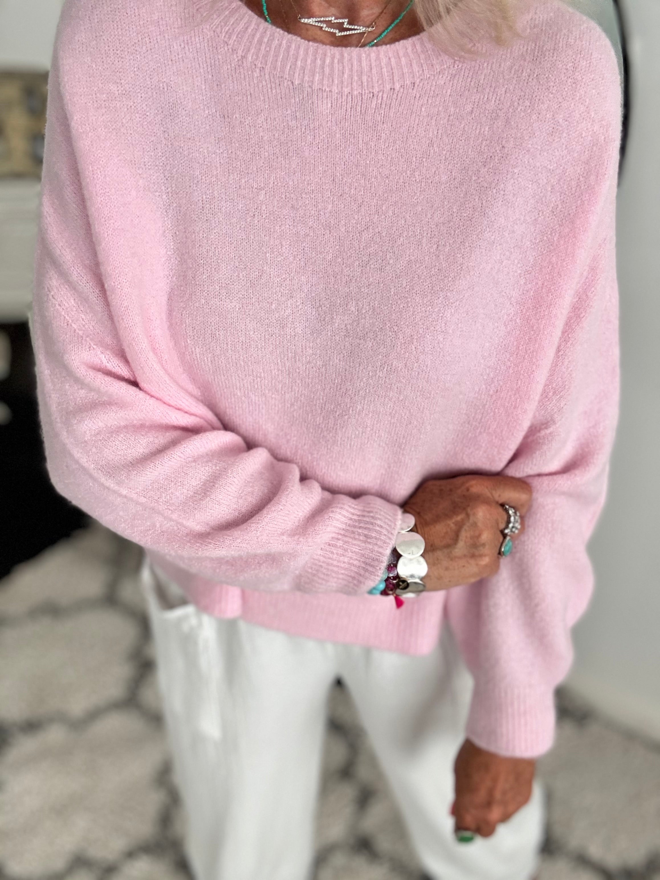 Luxe Slouchy Alpaca Jumper in Baby Pink
