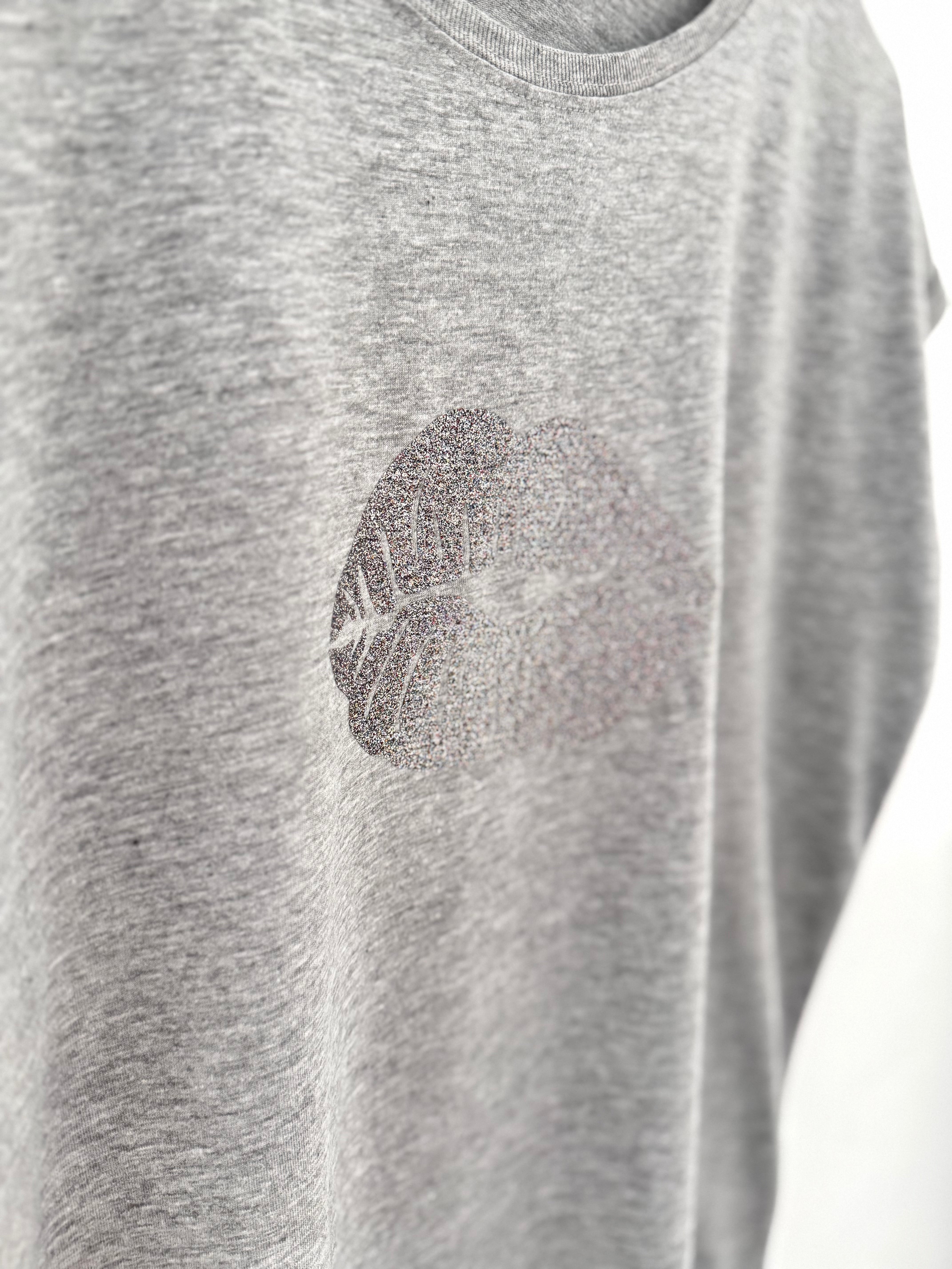 Lips Tee in Marl Grey & Silver