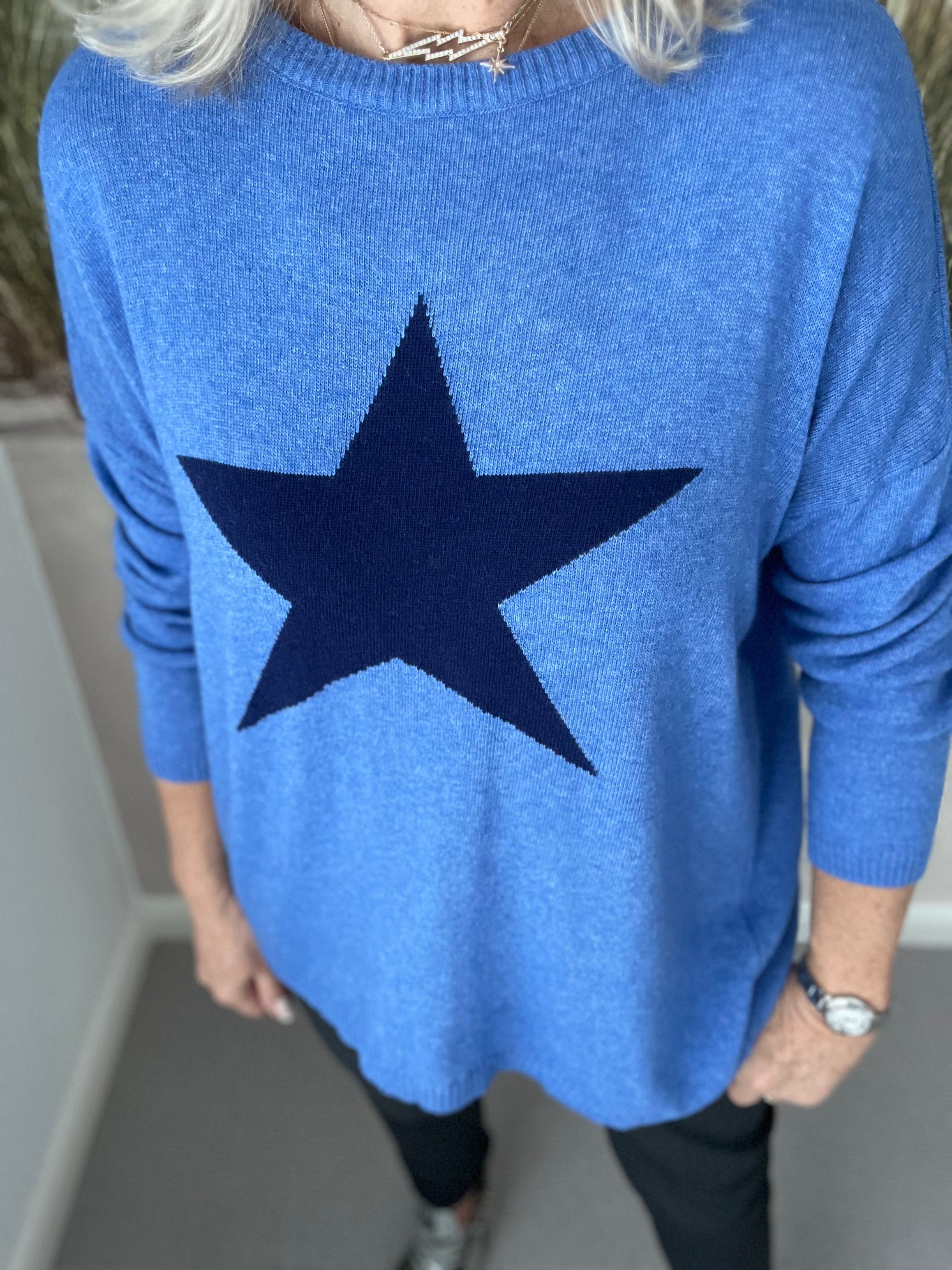 Navy blue 2025 star jumper