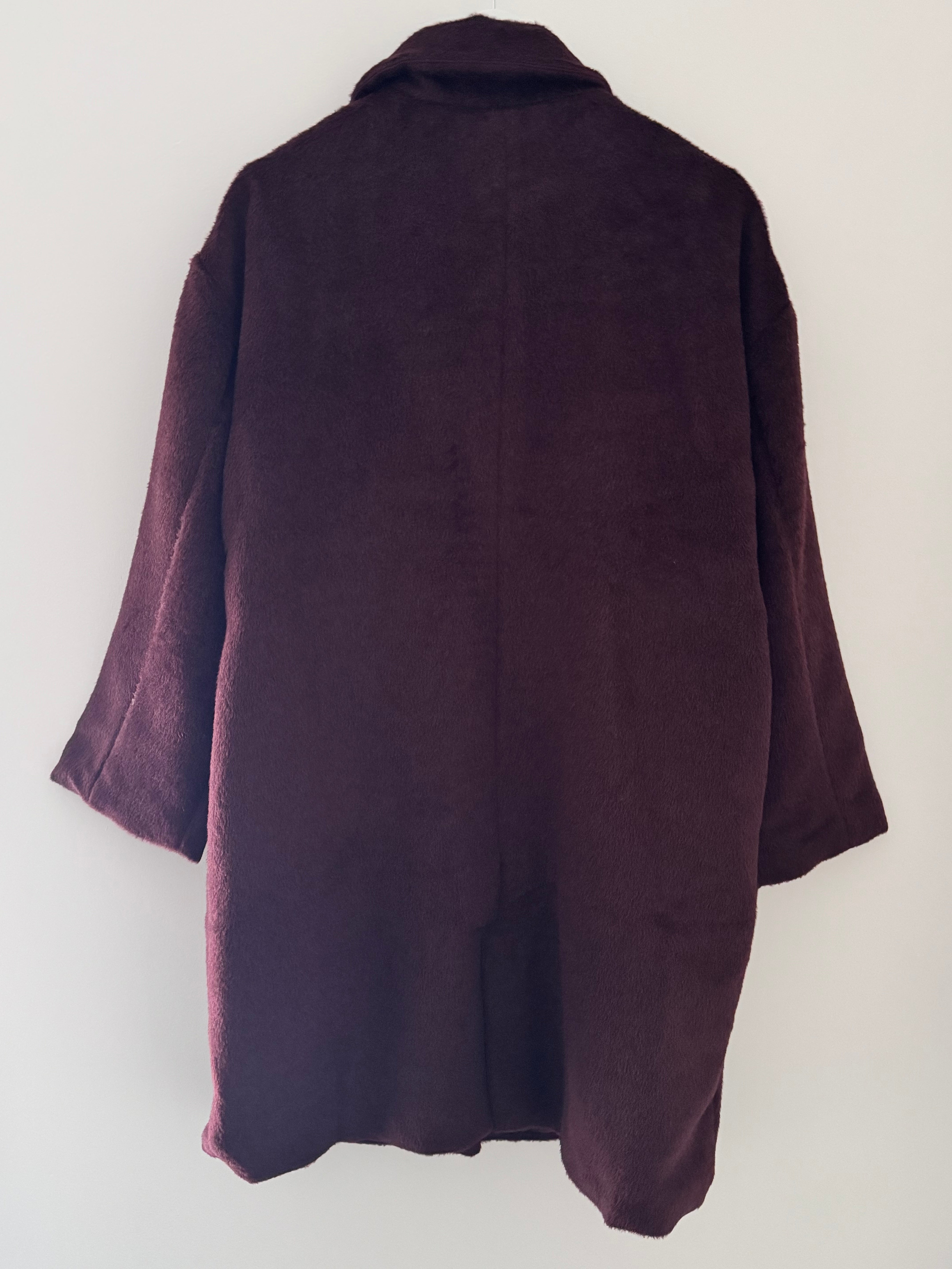 Luxe Mohair Coat in Plum