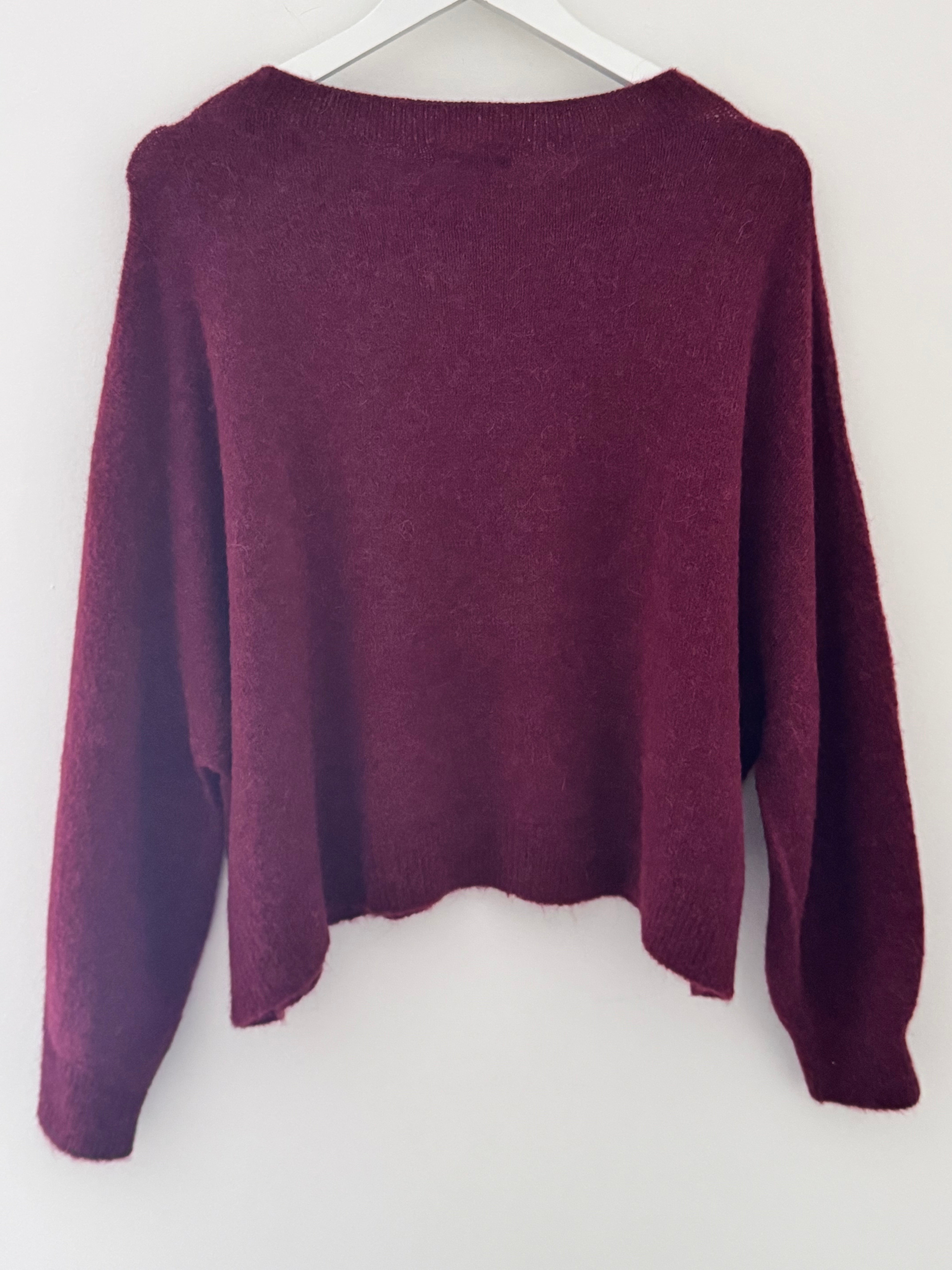 Luxe Slouchy Alpaca Jumper in Berry