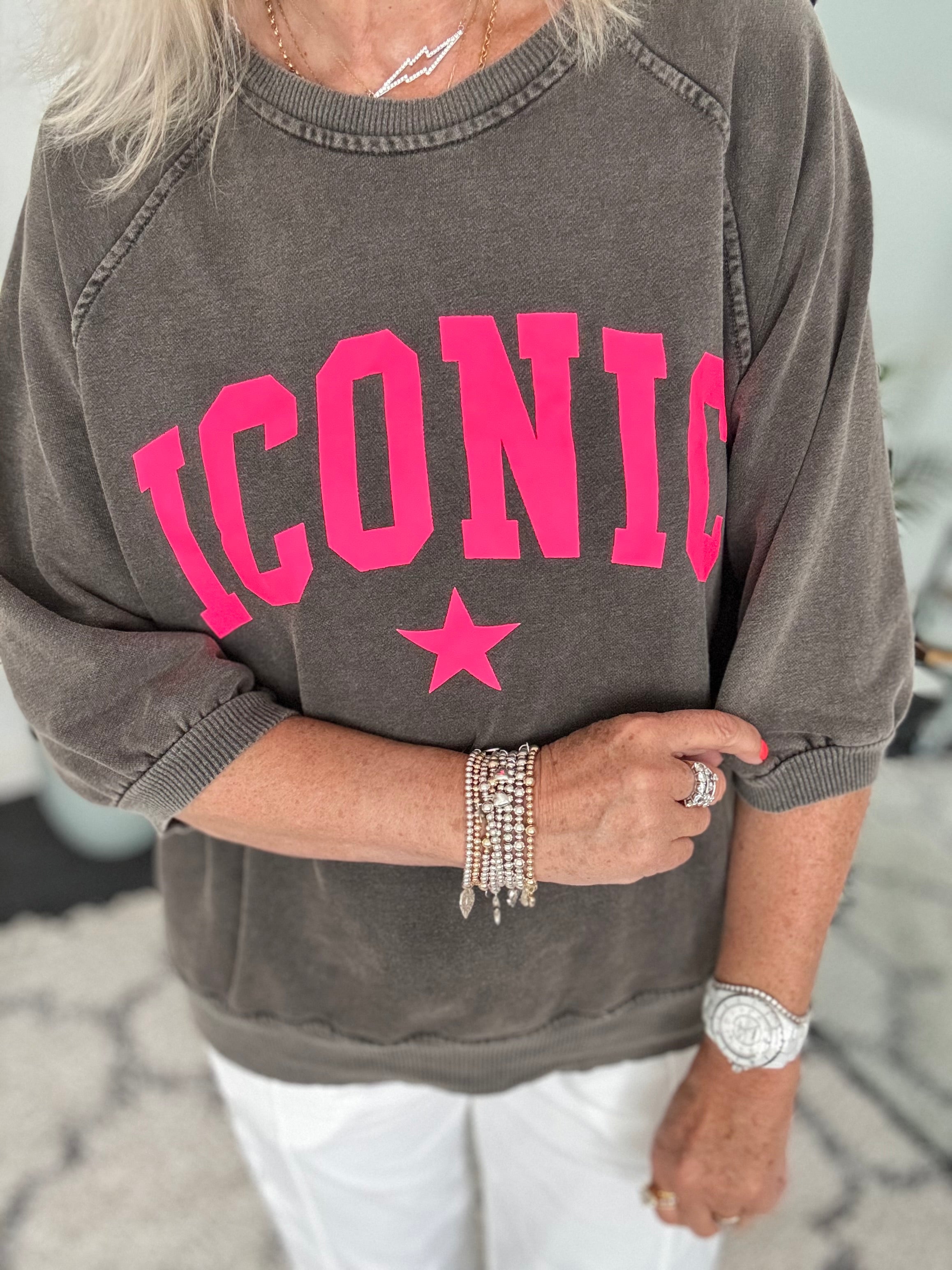 Iconic Sweatshirt with Pink Neon