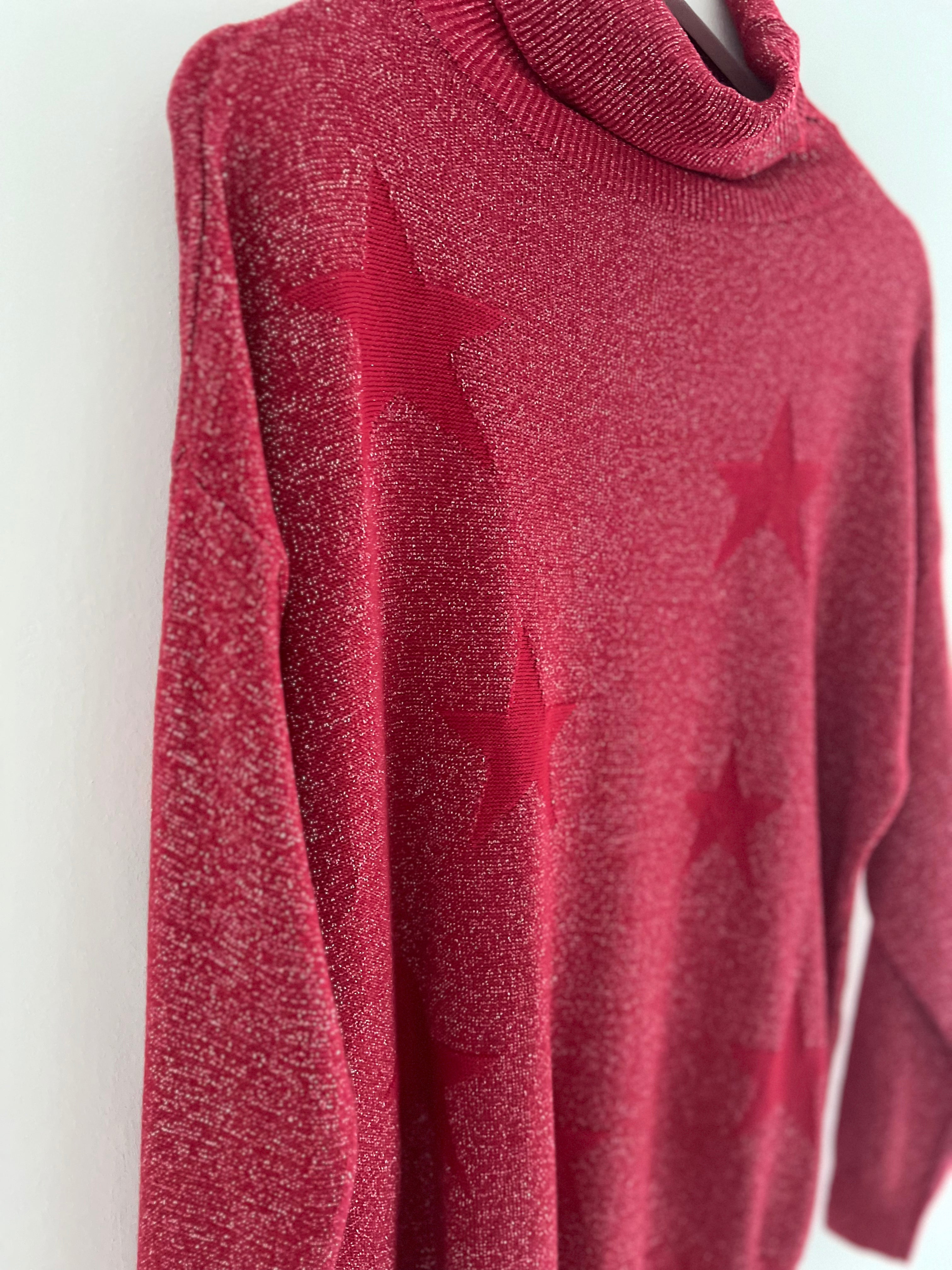 Shimmery Star Jumper in Red