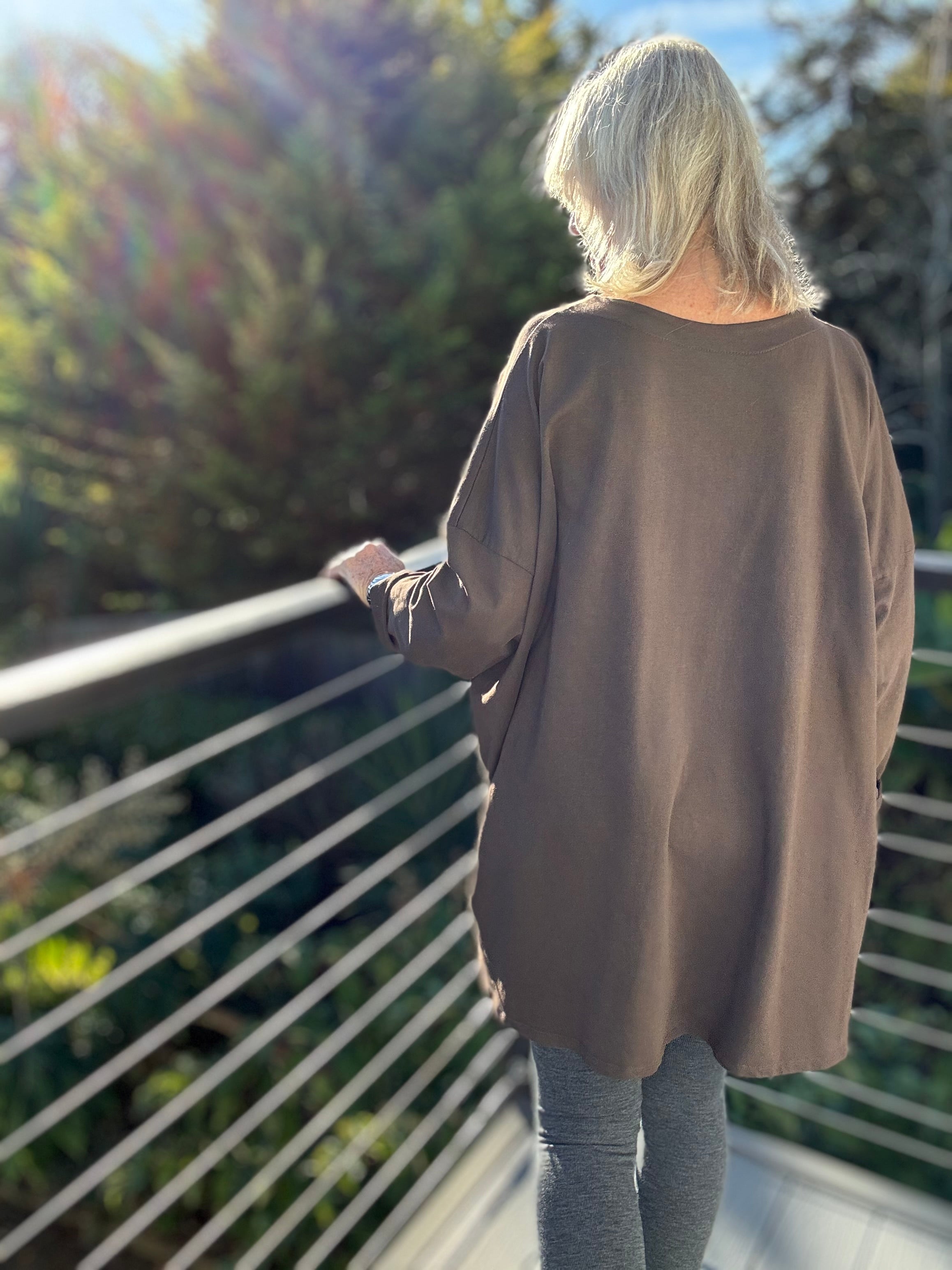 Star Sequin Sweatshirt in Chocolate