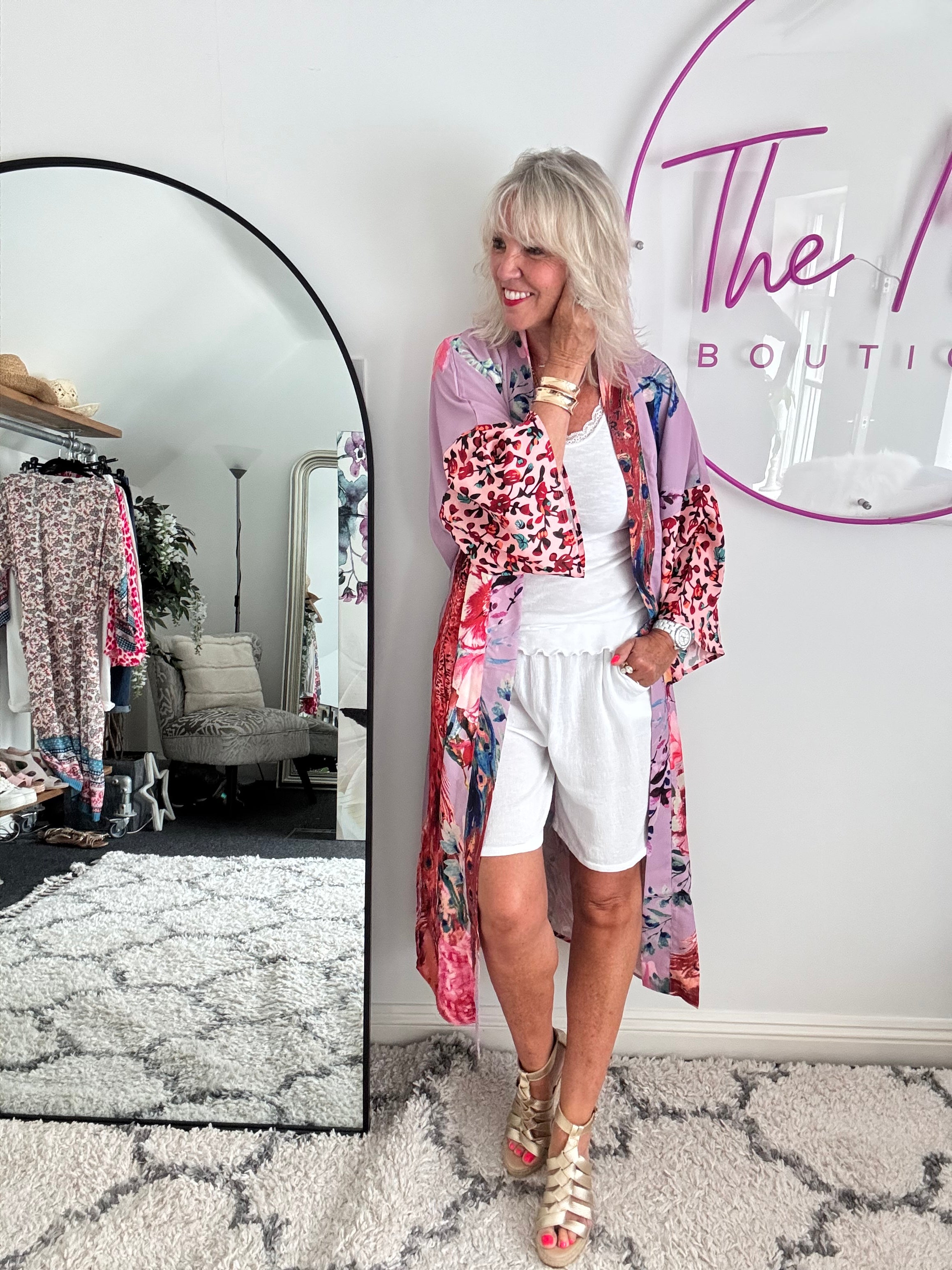 Silky Peacock Kimono