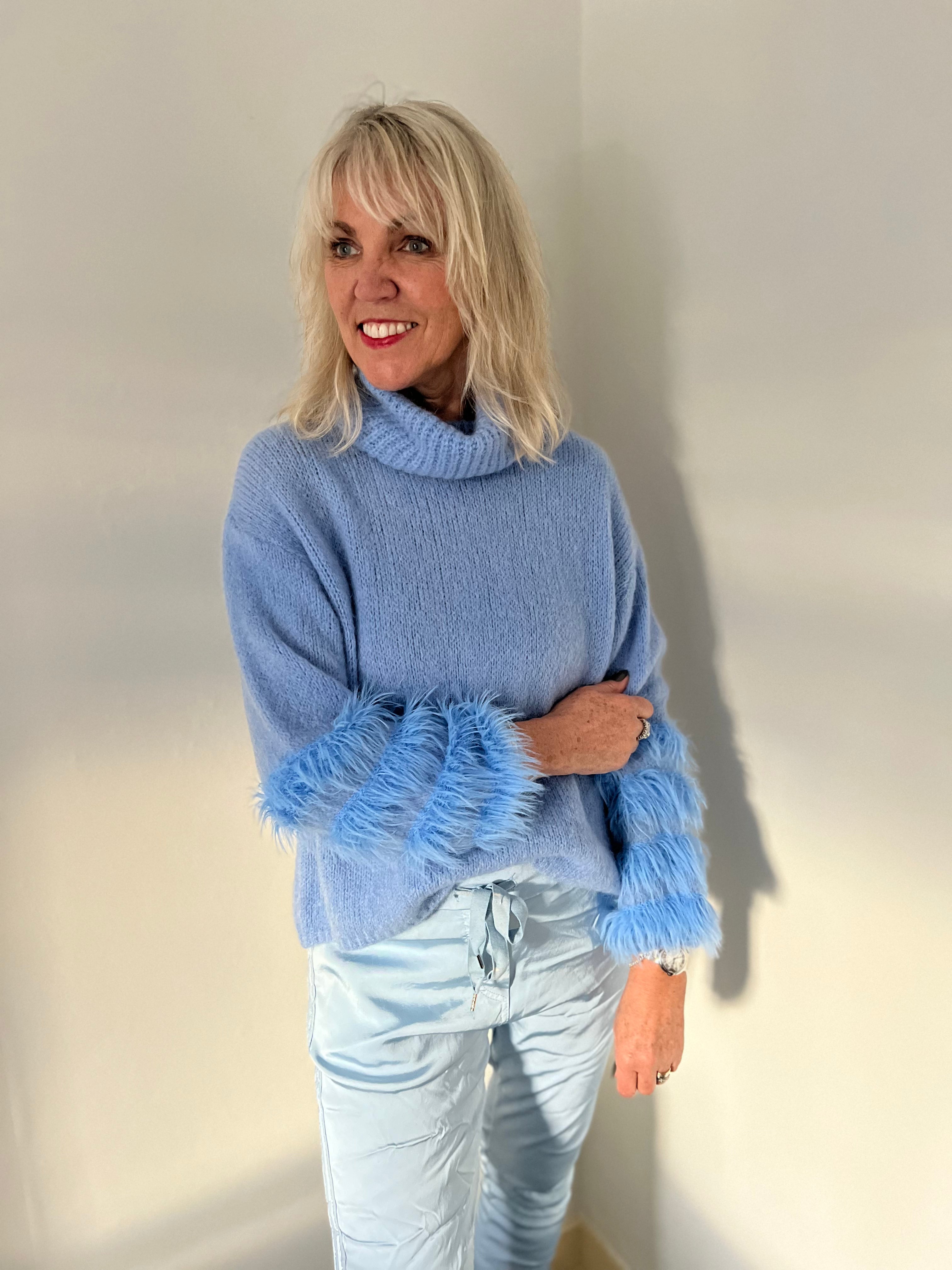 Bcbg fringe sales turtleneck tunic sweater