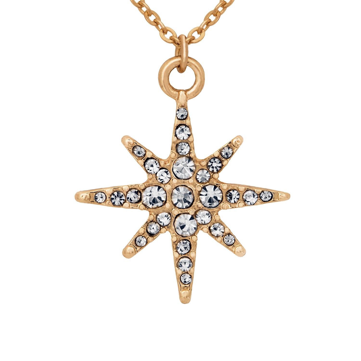 Crystal Star Pendant in Gold