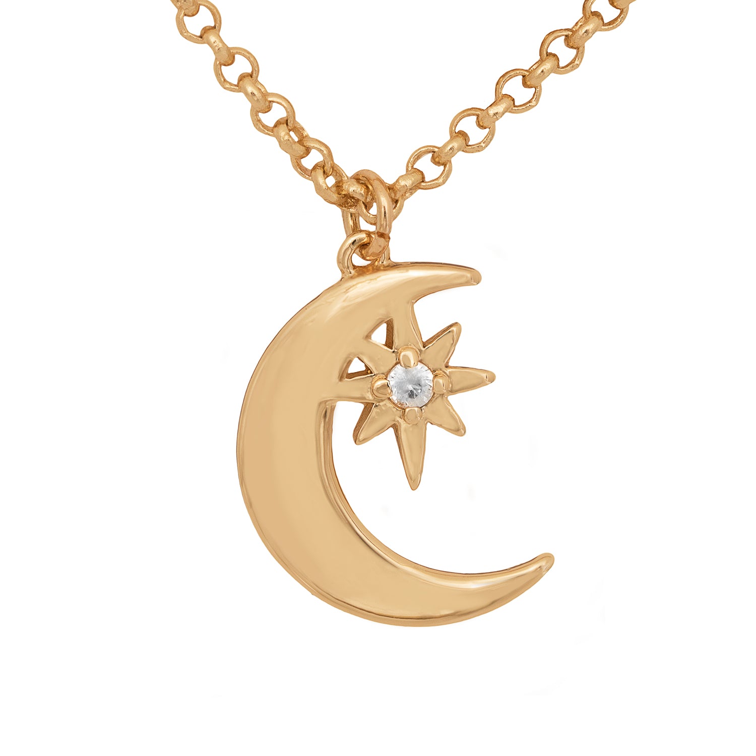 Layered Moon & Stars Necklace in Gold