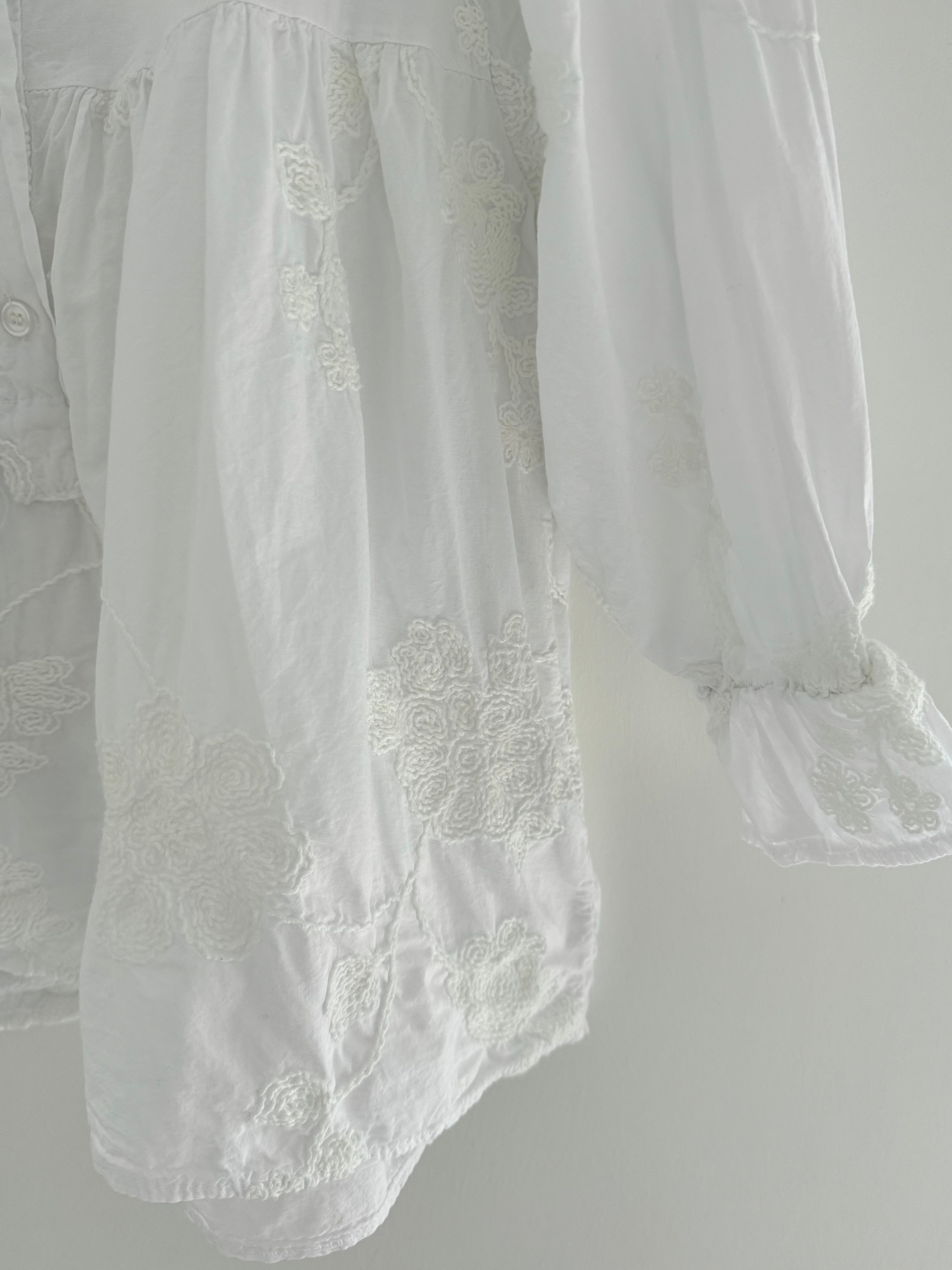 Luxe Embroidered Blouse in White