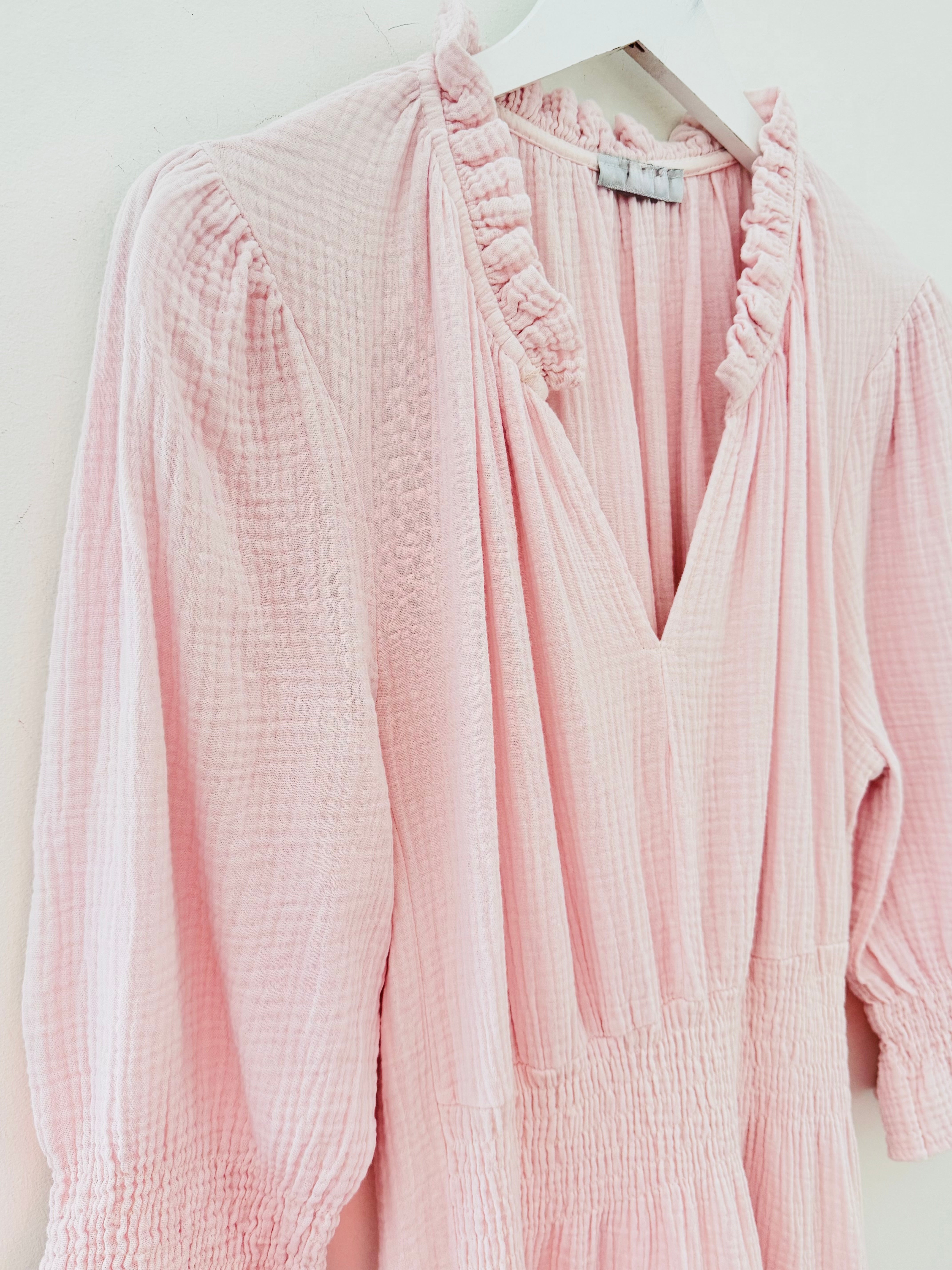 Cheesecloth Midi Dress in Shell Pink