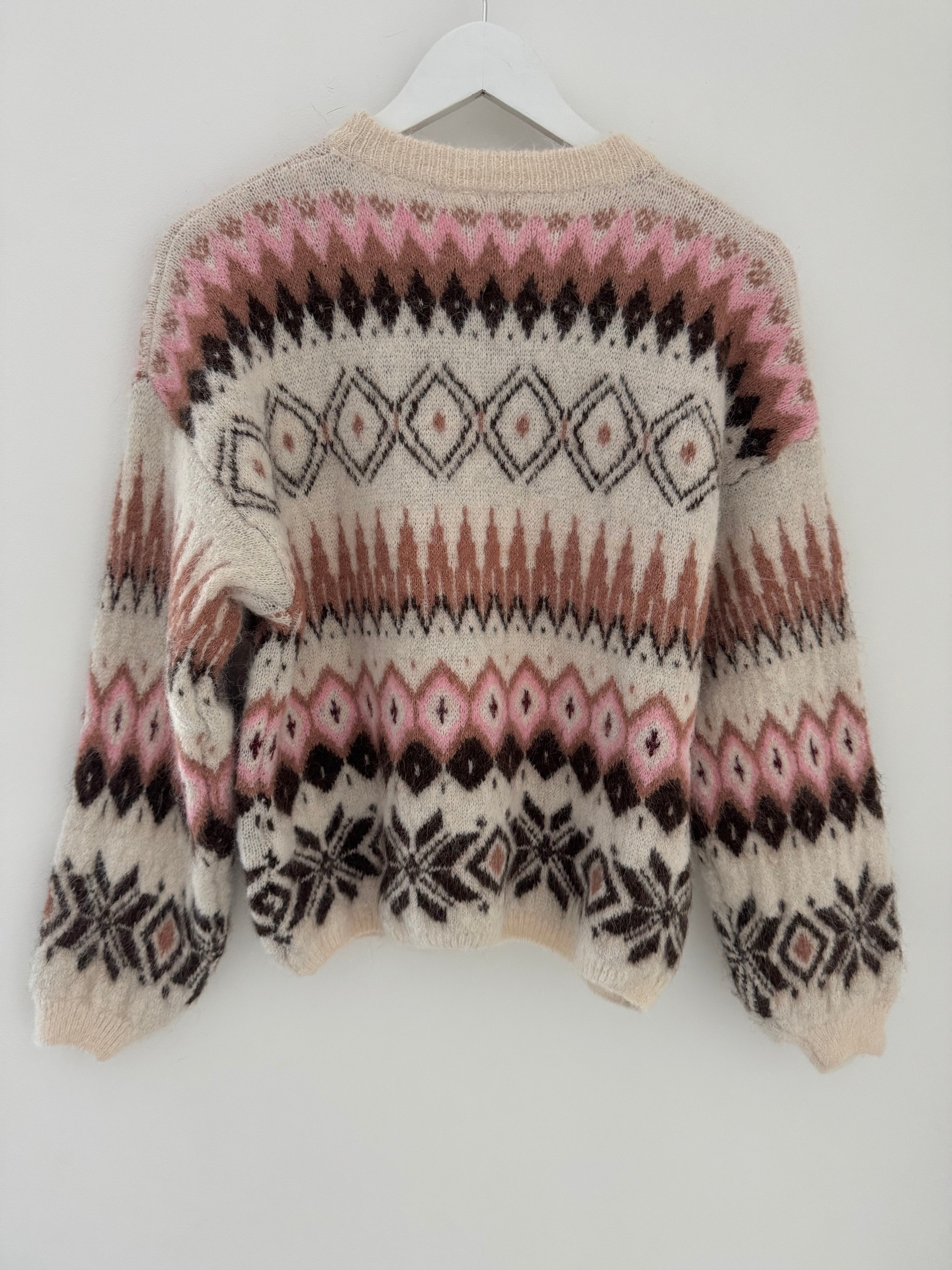 Softie Pattern Jumper in Pink & Mocha