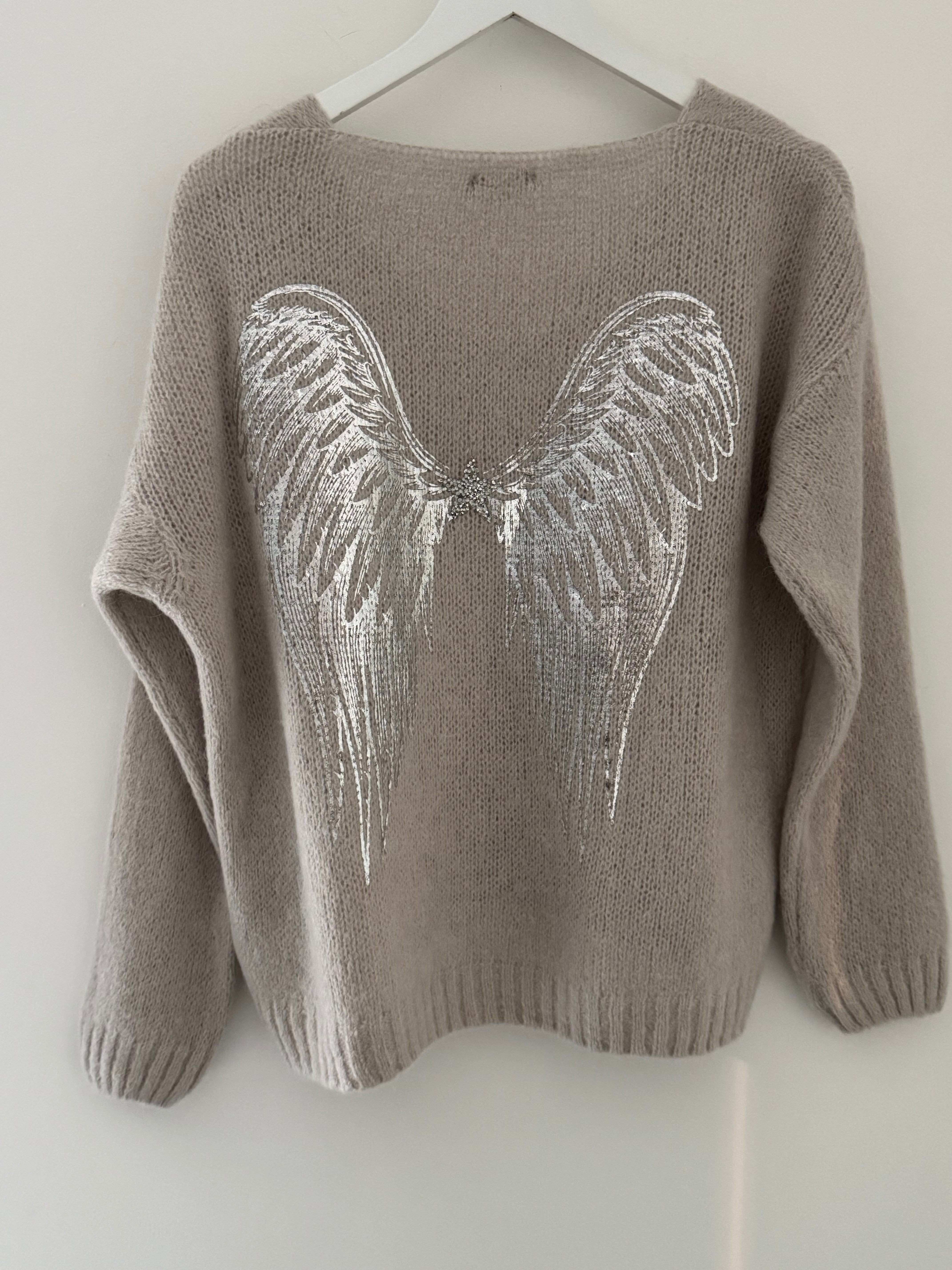 Angel Wings Sweater in Pebble