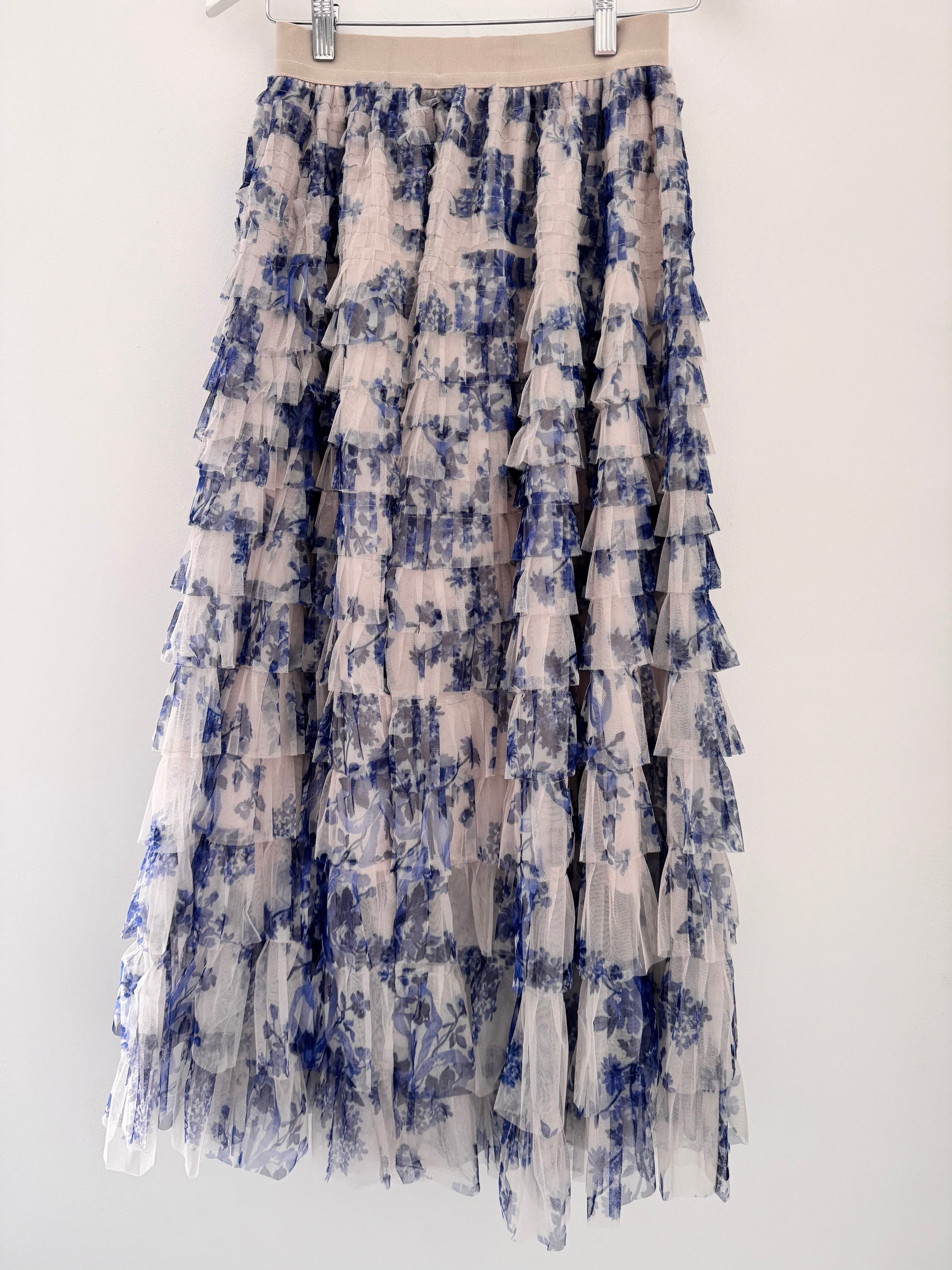 Tulle Skirt in Blue & Stone